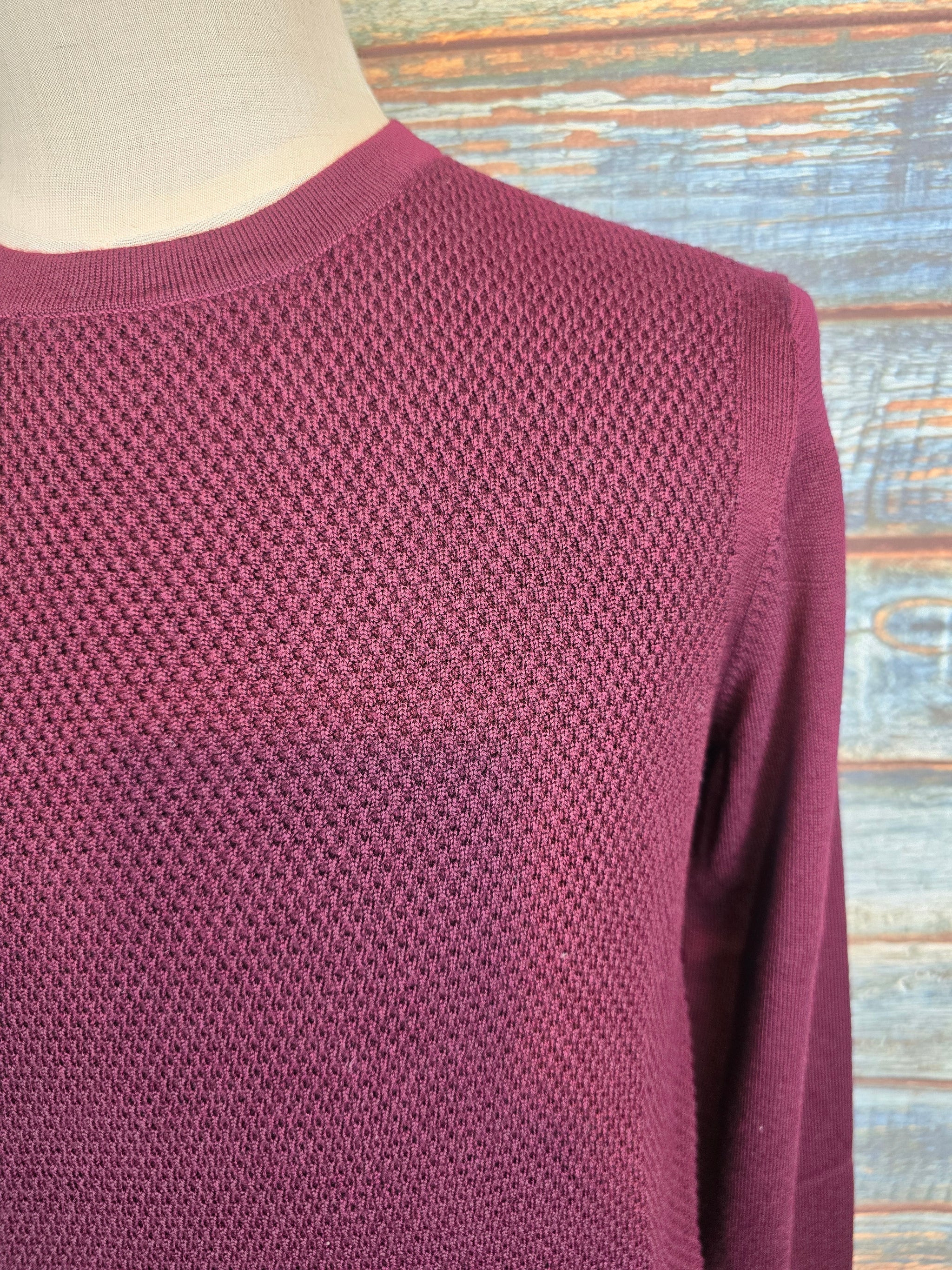 Roy Robson waffle front wool pullover