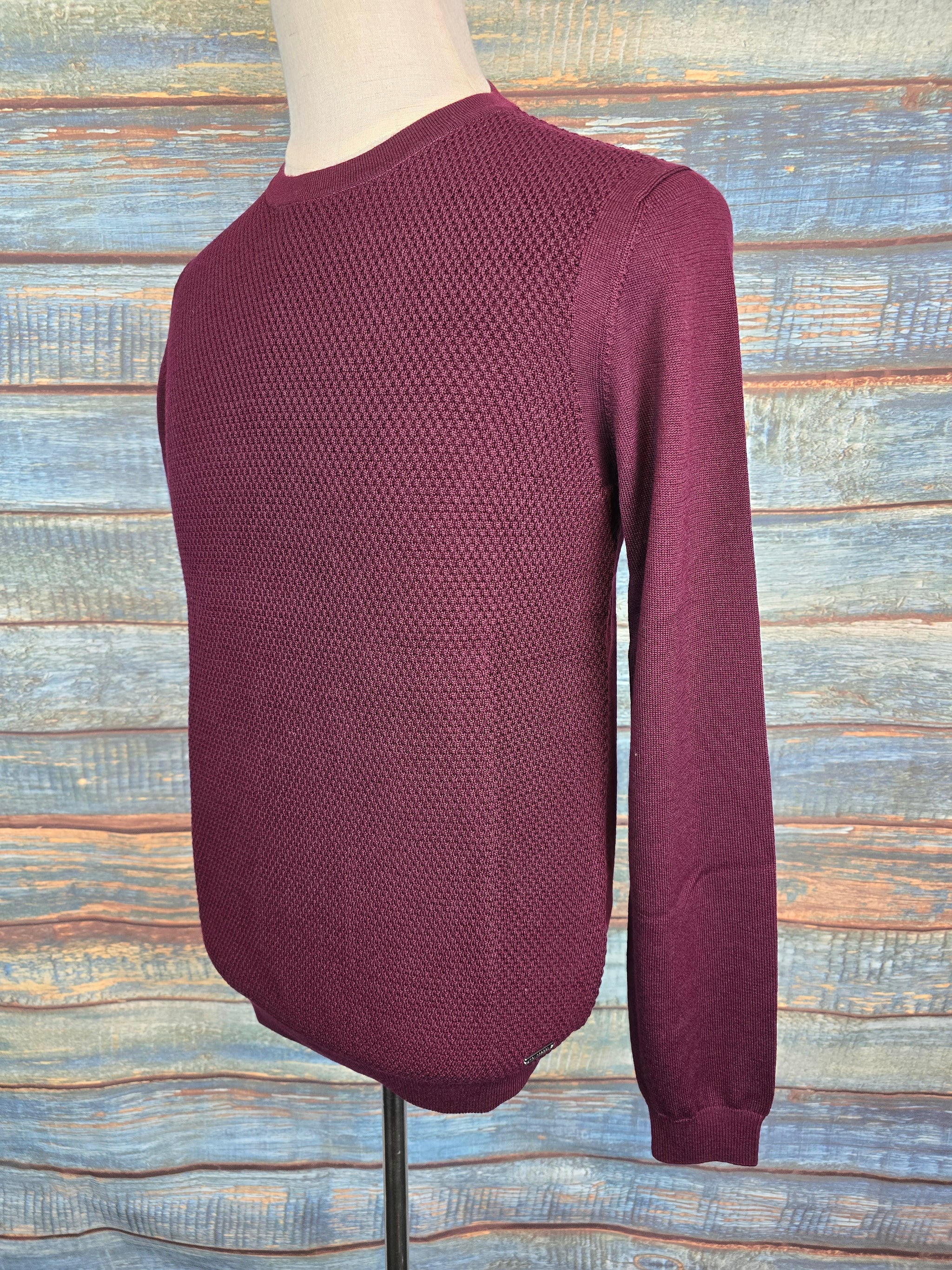 Roy Robson waffle front wool pullover