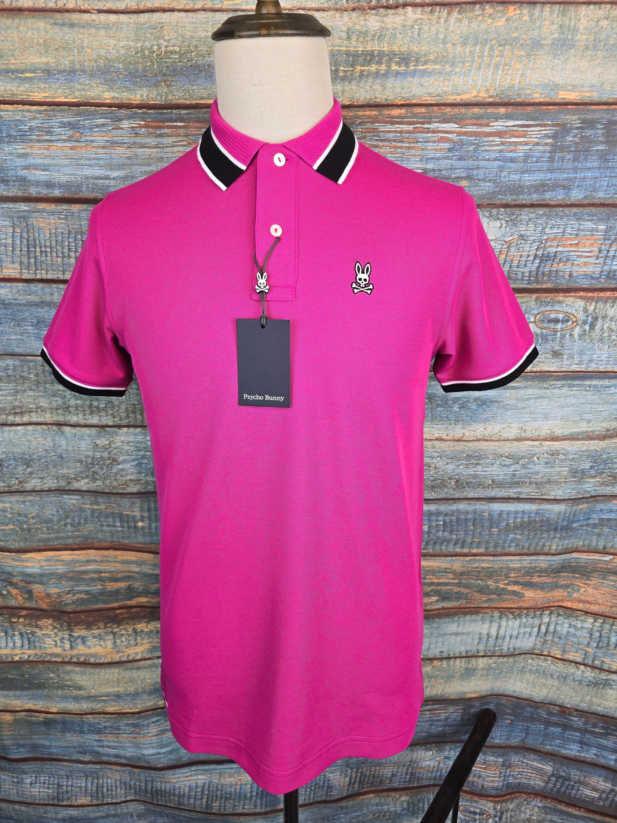 PSYCHO BUNNY Medina Polo Shirt with knit collar