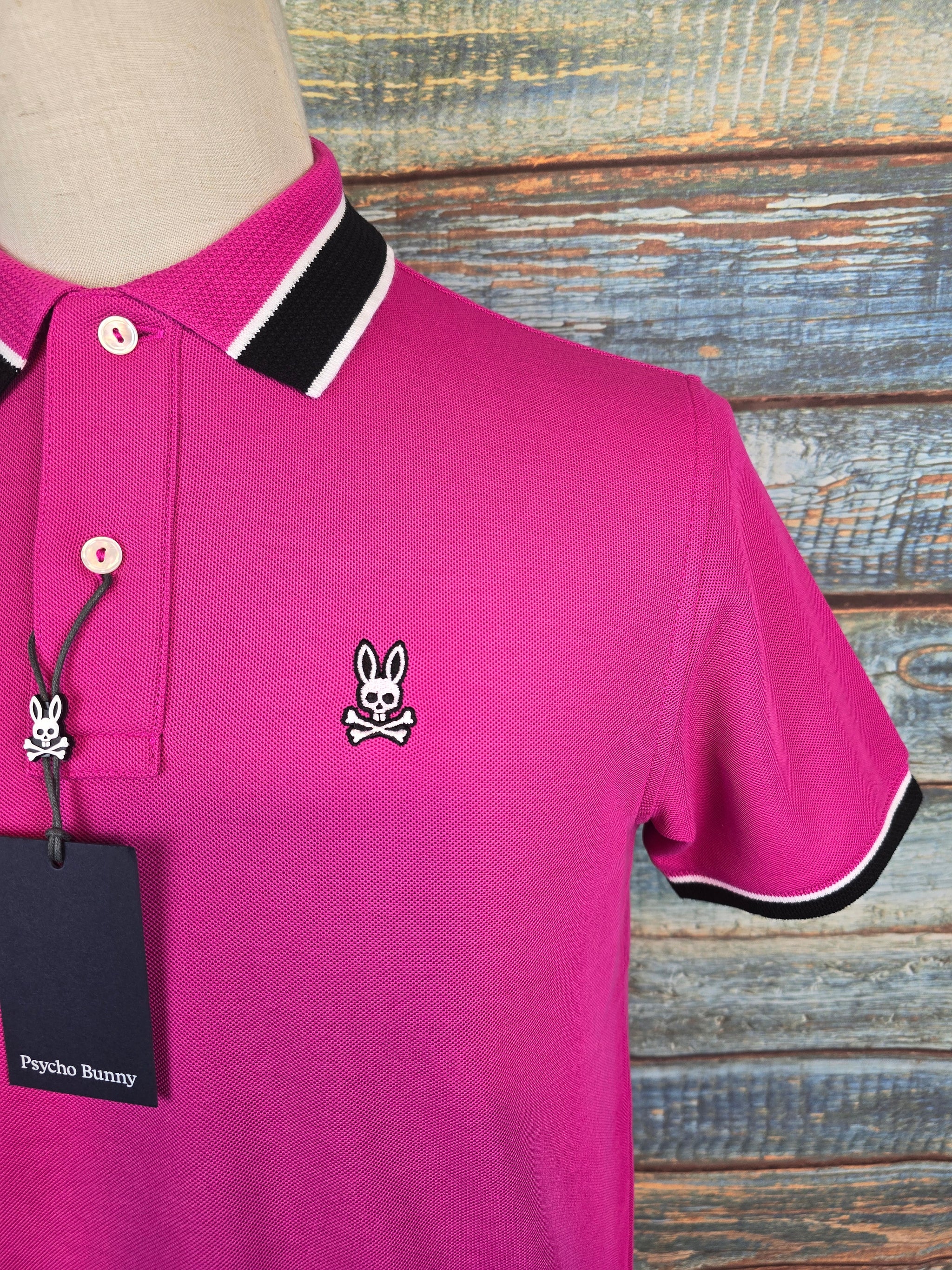 PSYCHO BUNNY Medina Polo Shirt with knit collar