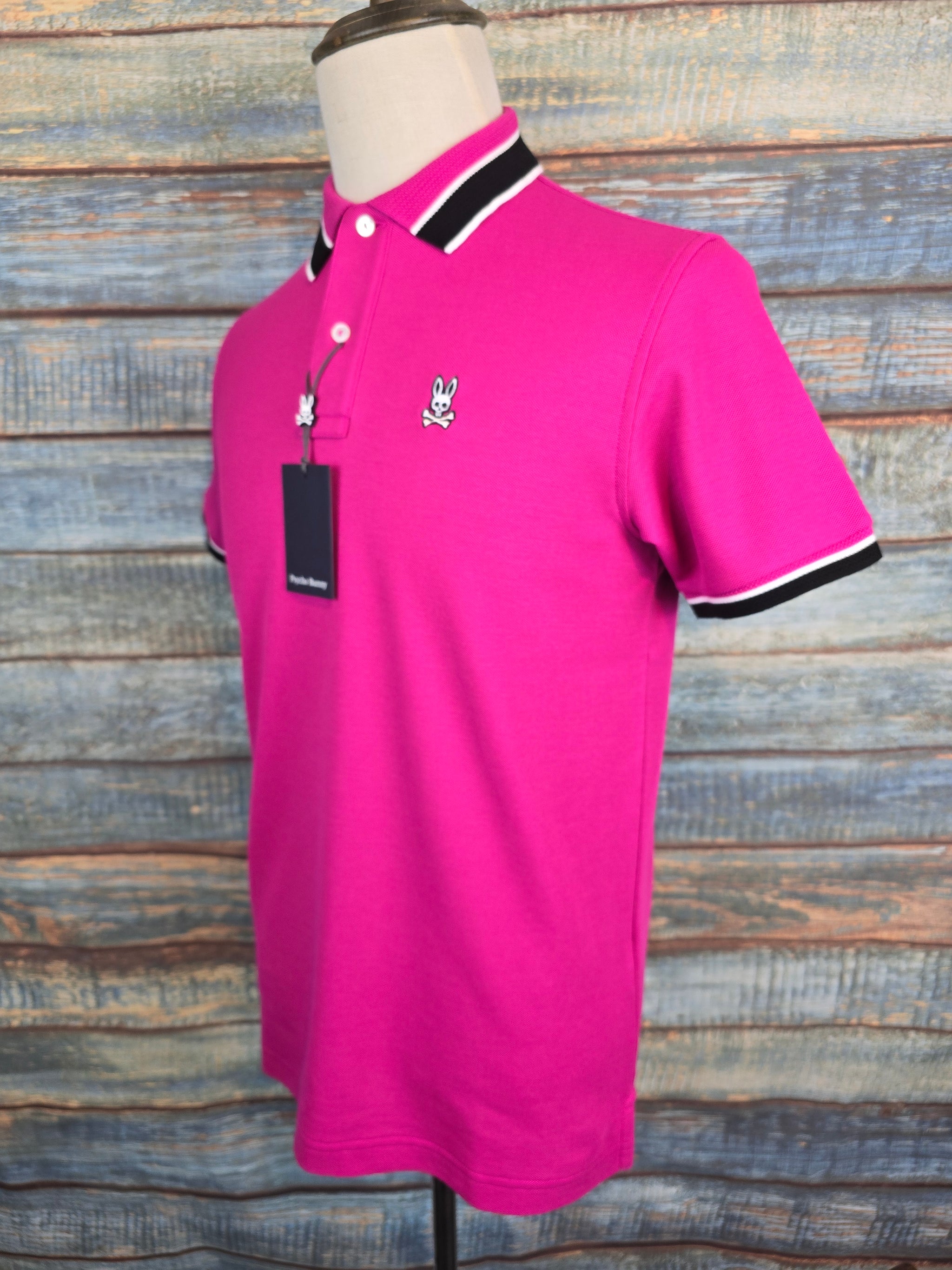 PSYCHO BUNNY Medina Polo Shirt with knit collar