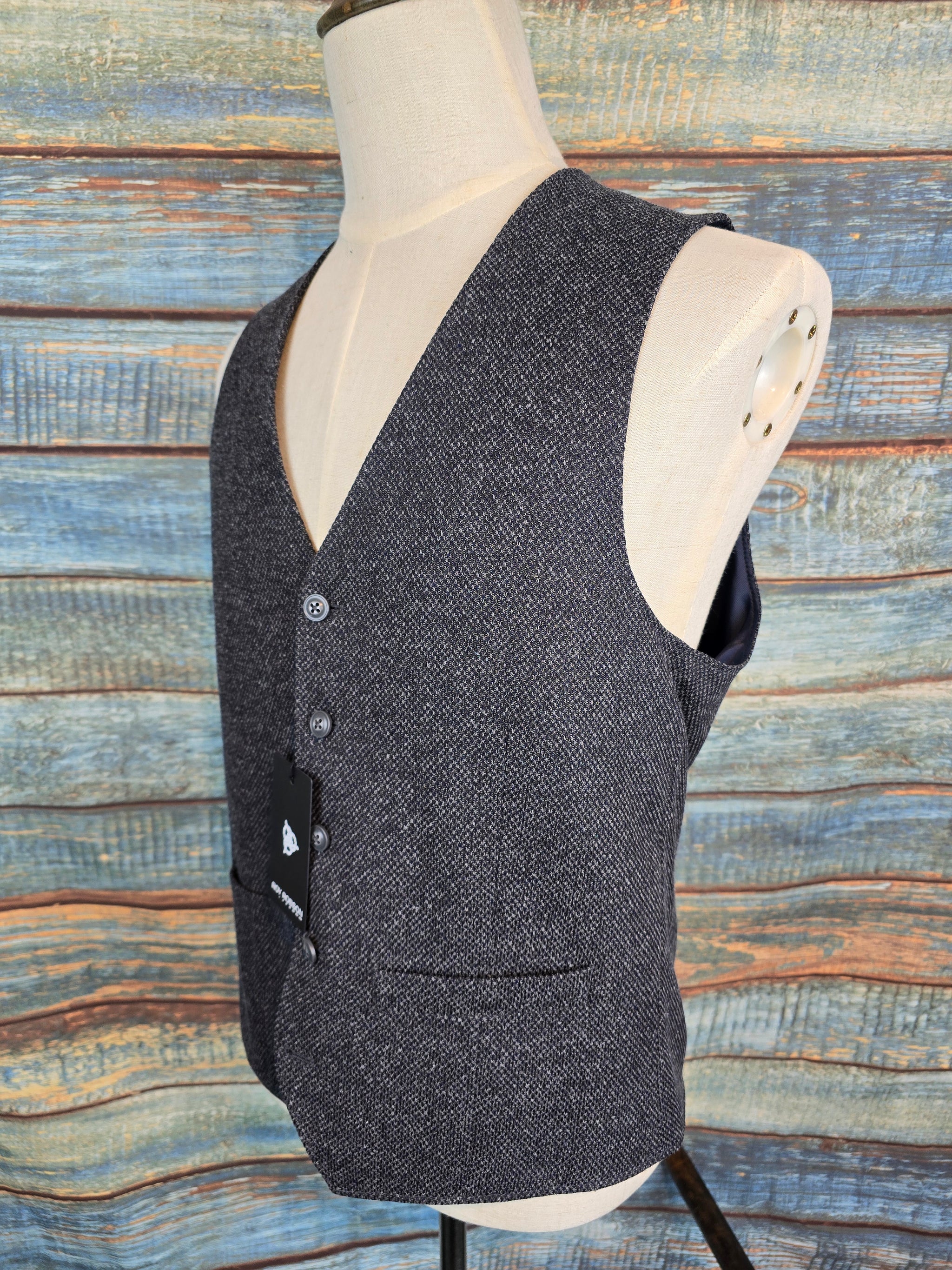 Roy Robson Regular Fit Charcoal Jersey Waistcoat