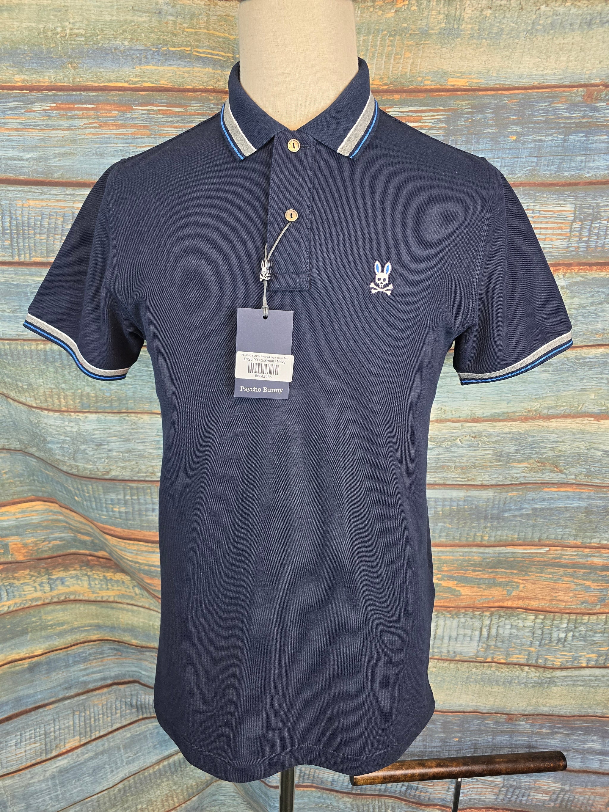 PSYCHO BUNNY RockPort Pique tipped Polo