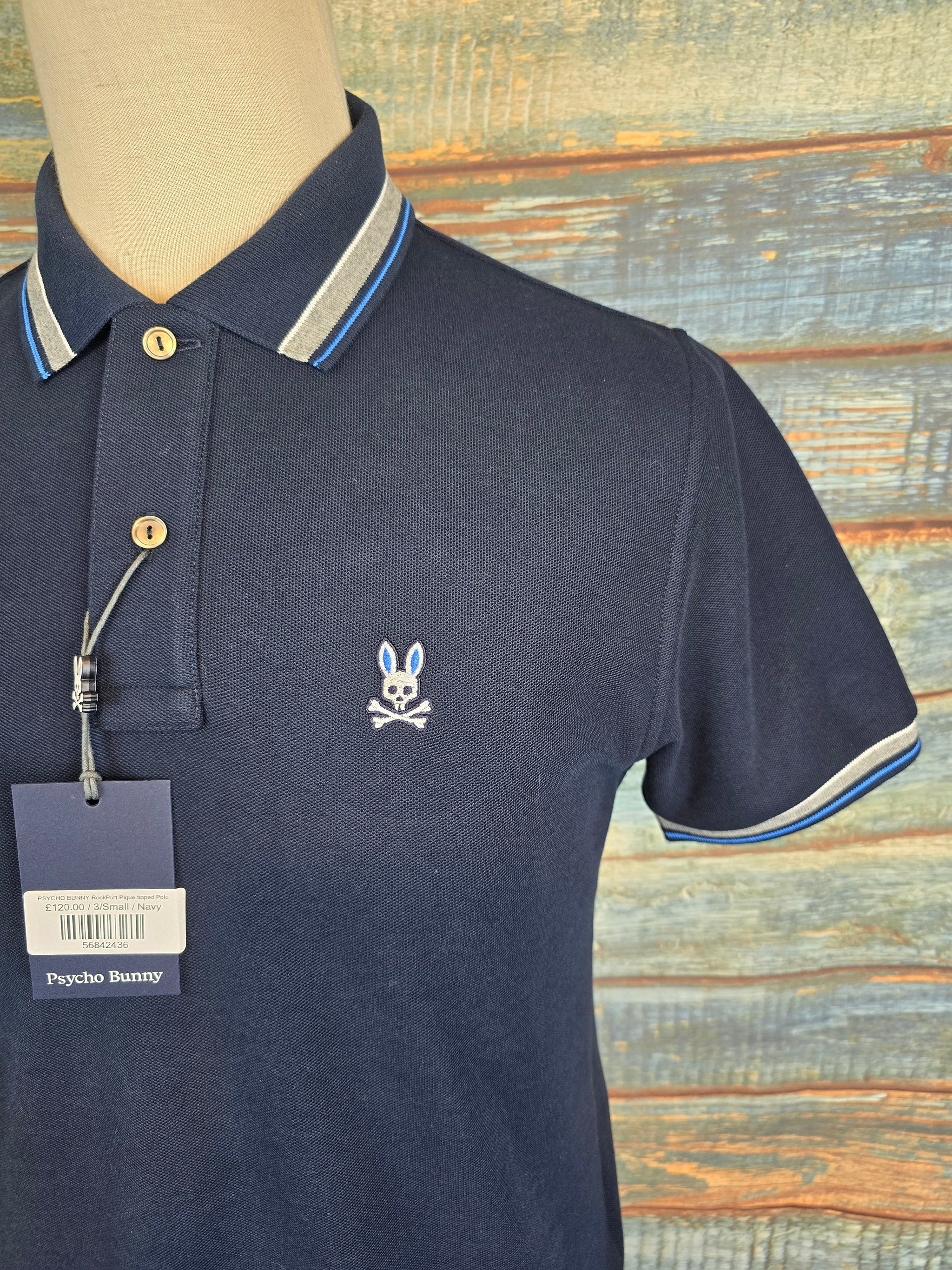 PSYCHO BUNNY RockPort Pique tipped Polo