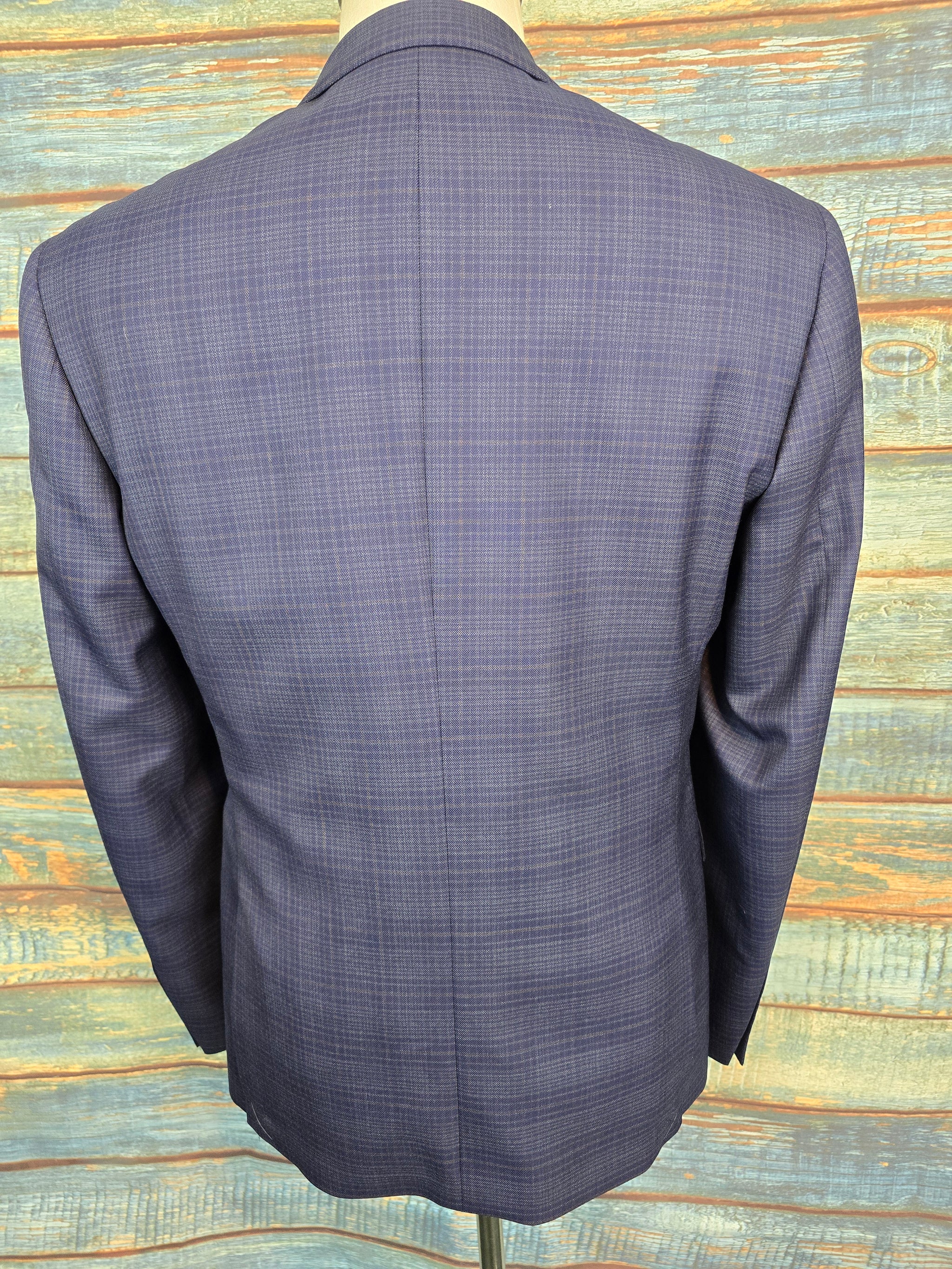 Remus Uomo Navy Check Tapered Fit 3 piece suit