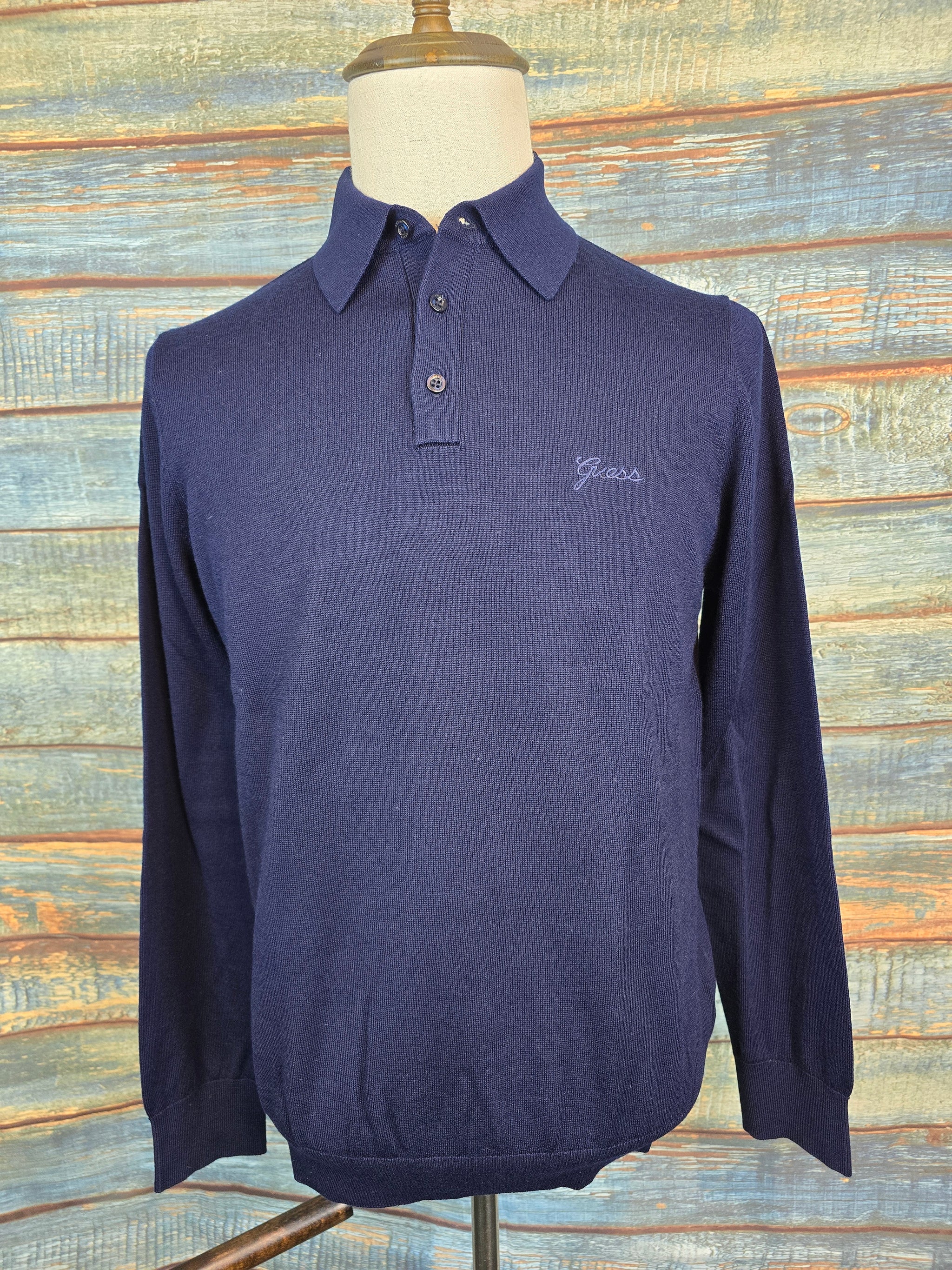 Guess Long Sleeve Lambswool Polo Shirt