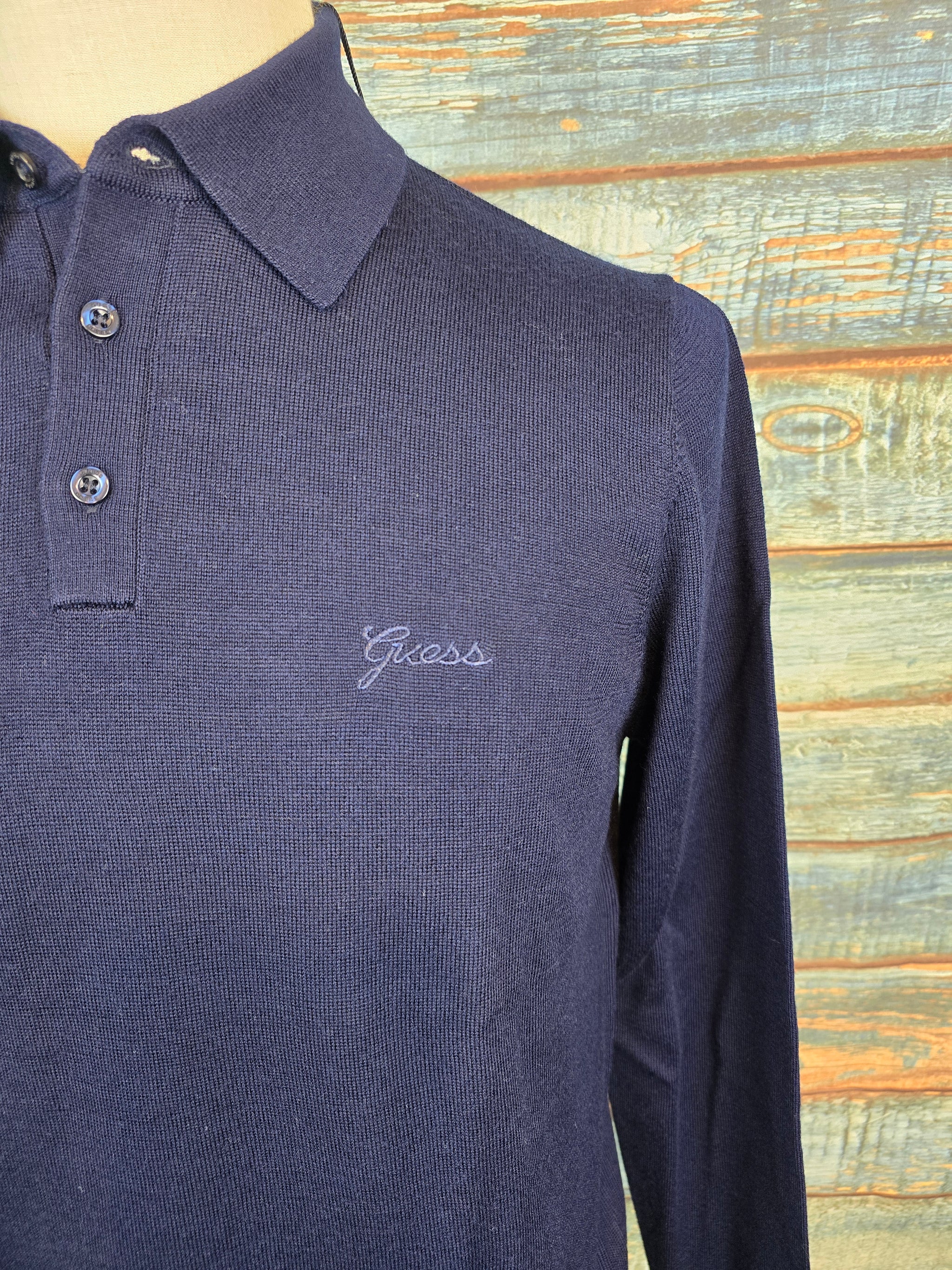 Guess Long Sleeve Lambswool Polo Shirt