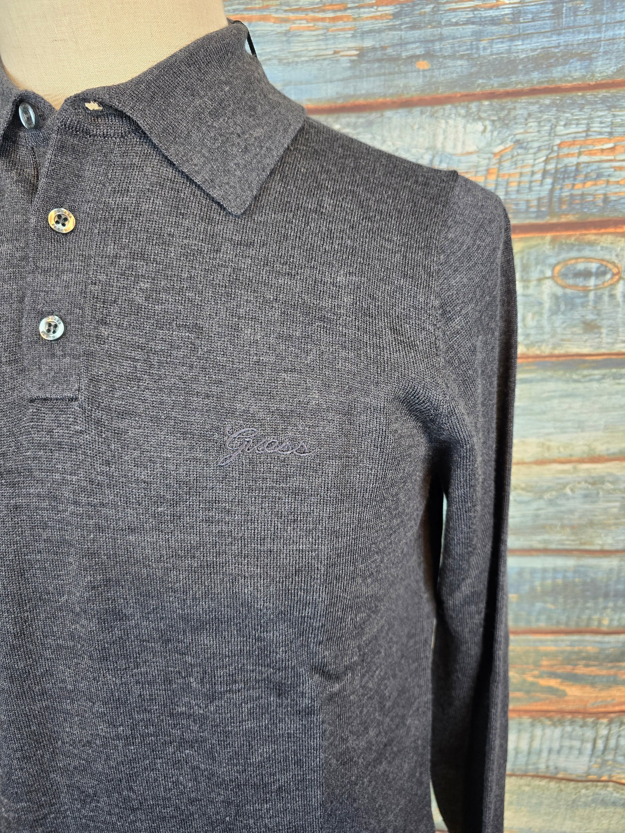 Guess Long Sleeve Lambswool Polo Shirt