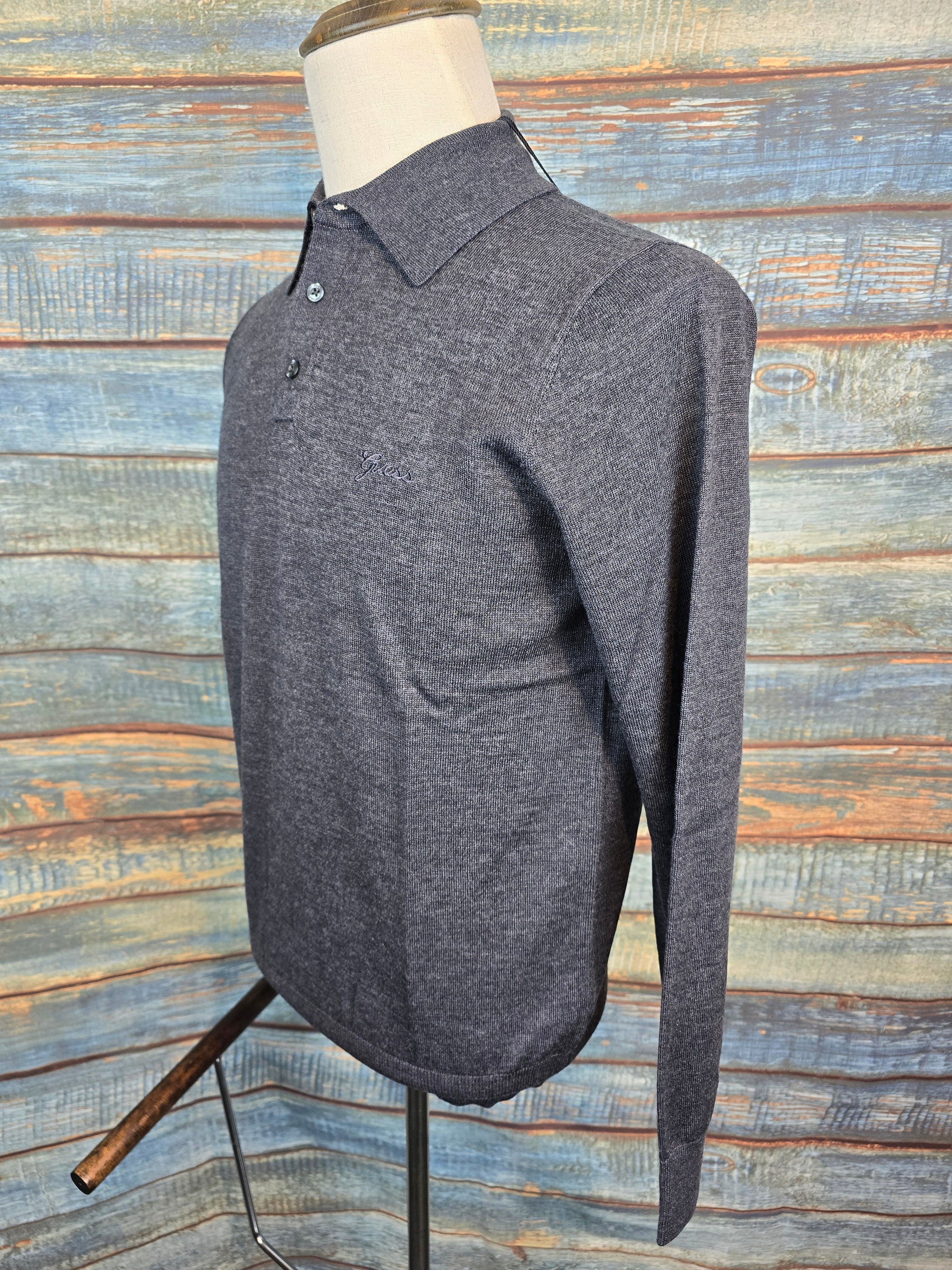 Guess Long Sleeve Lambswool Polo Shirt