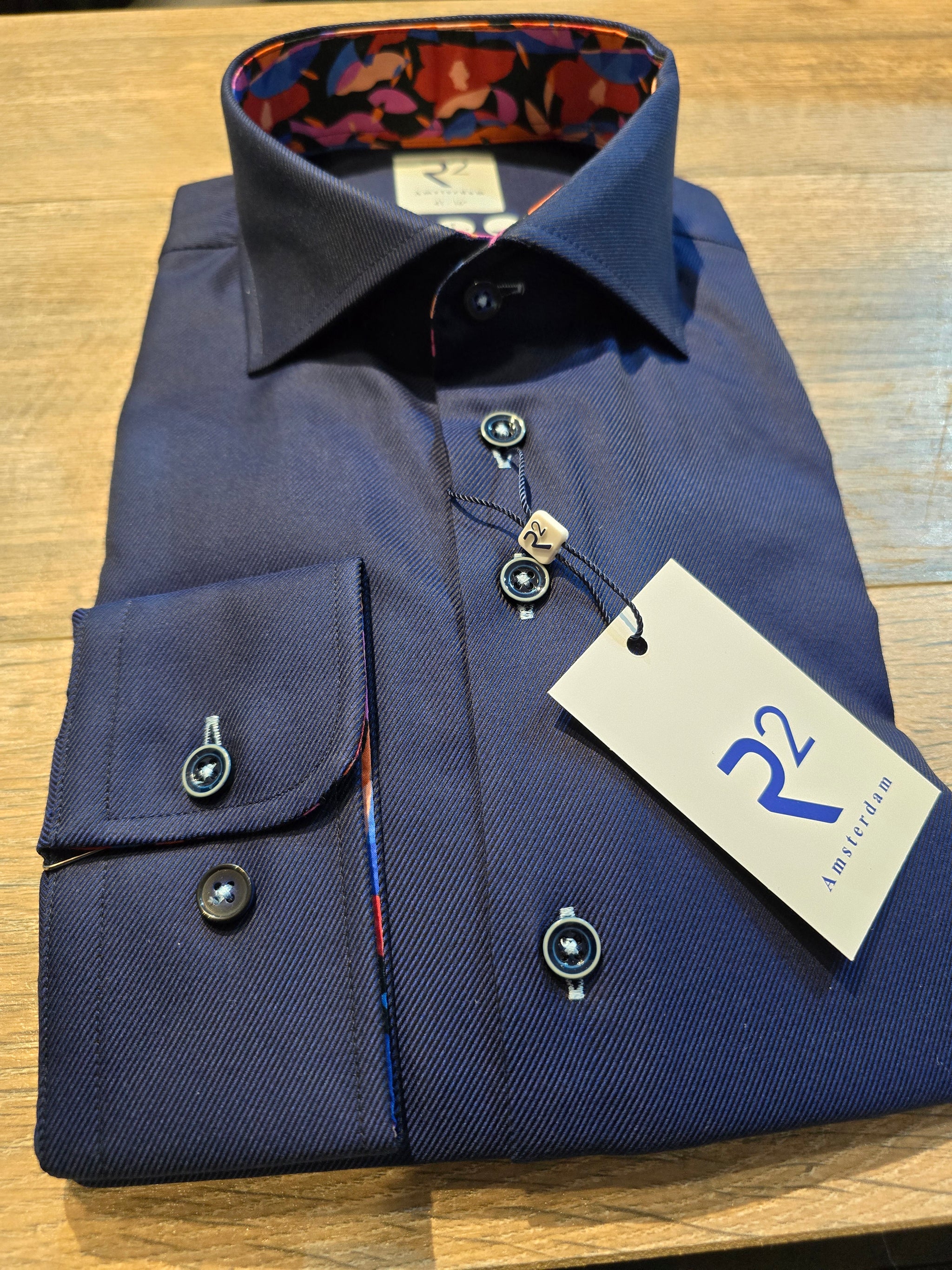 R2 - Amsterdam Navy Cotton Twill shirt