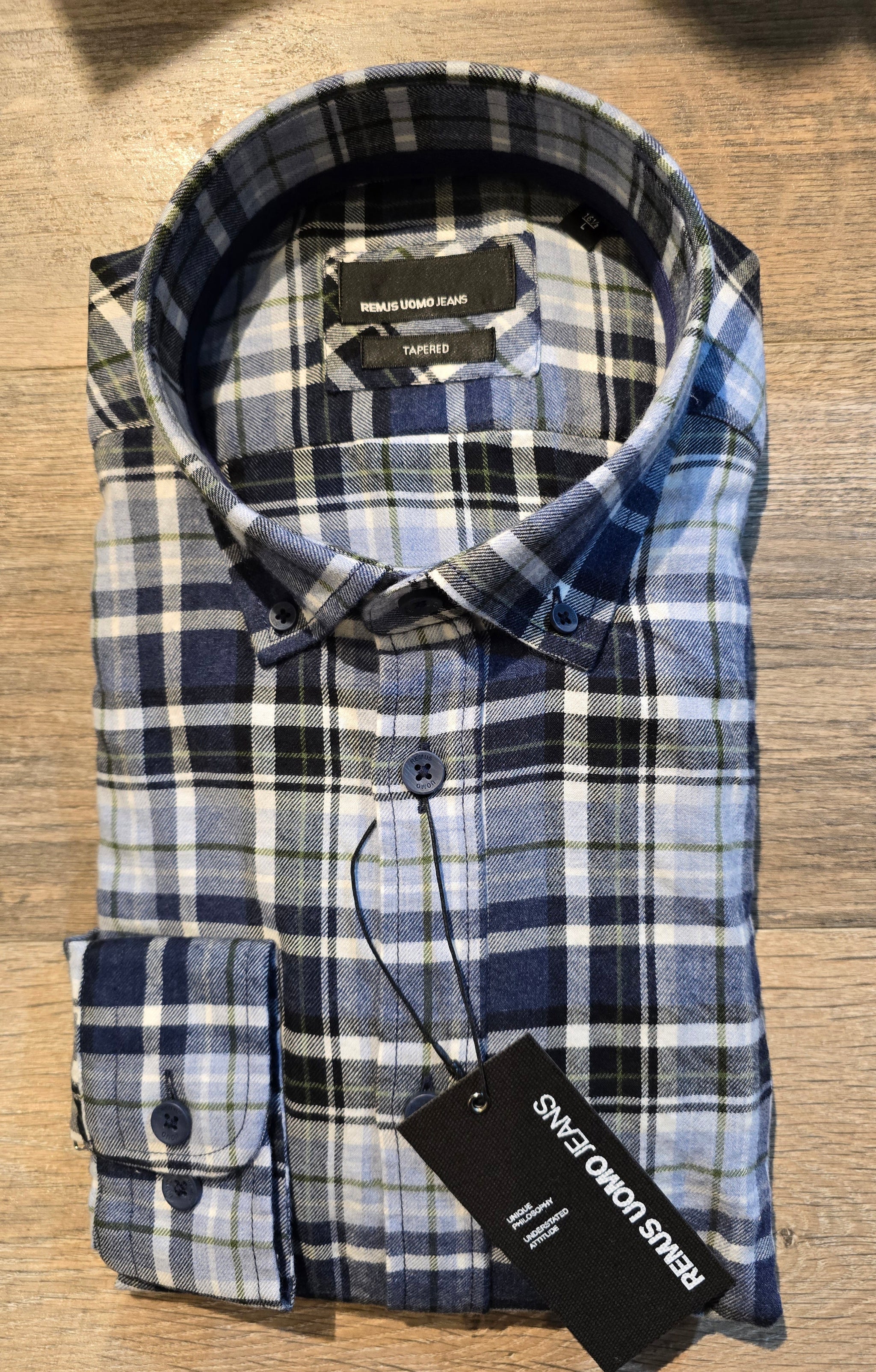 Remus Uomo Tapered Fit cotton check Shirts