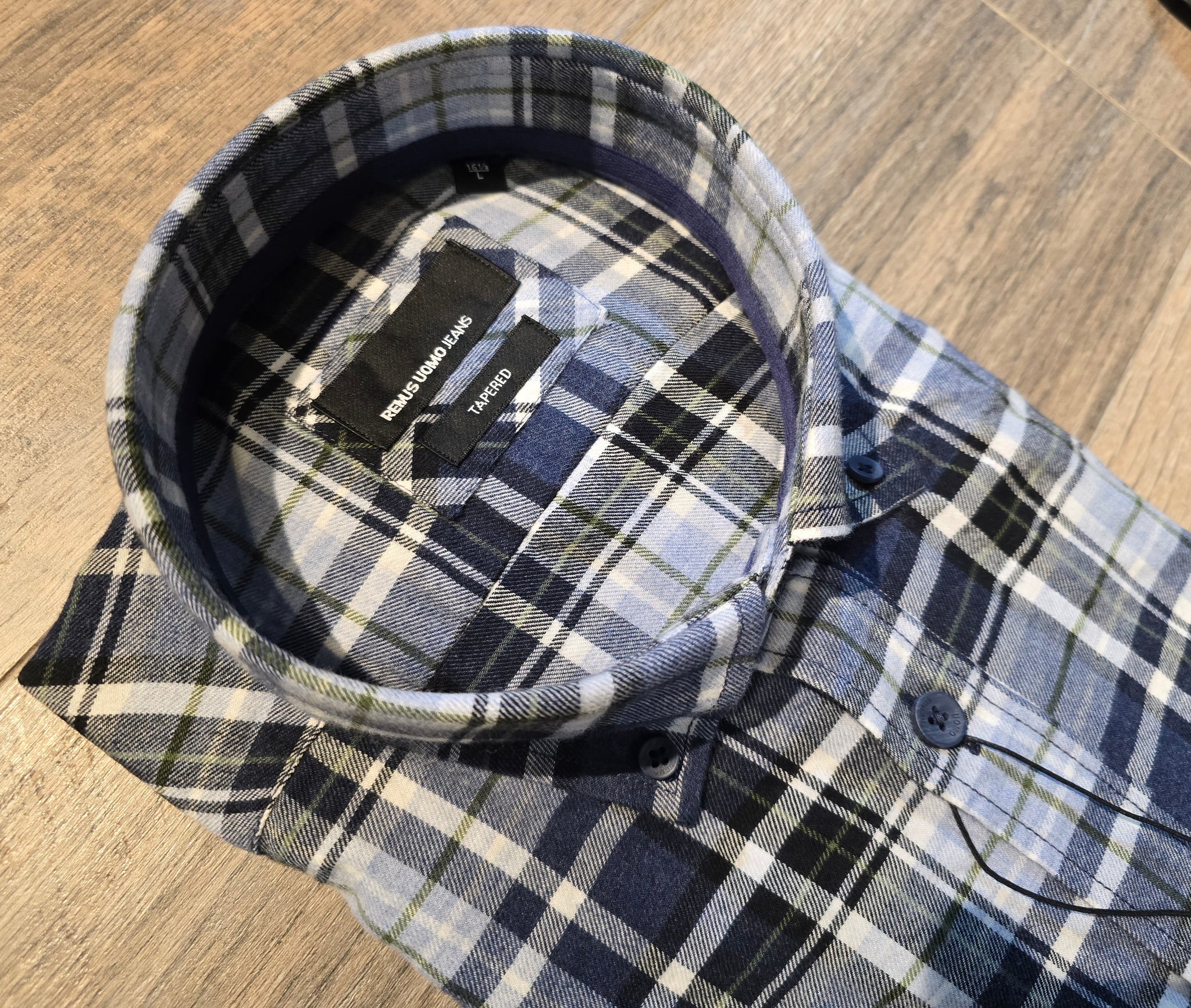 Remus Uomo Tapered Fit cotton check Shirts