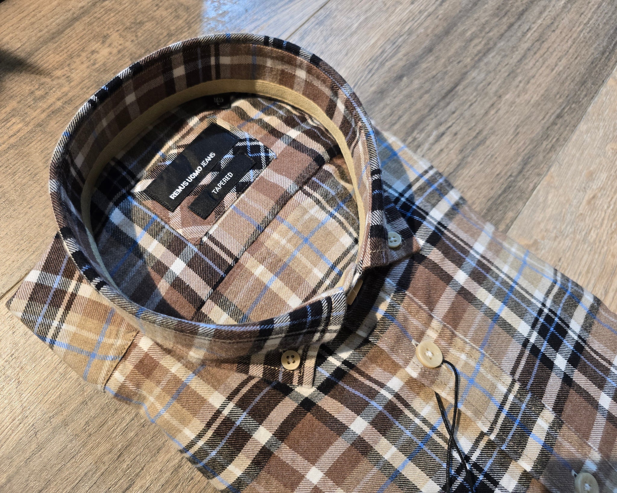 Remus Uomo Tapered Fit cotton check Shirts