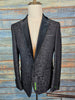 Remus Uomo Slim Fit Black Oak leaf Print Jacket with velvet collar