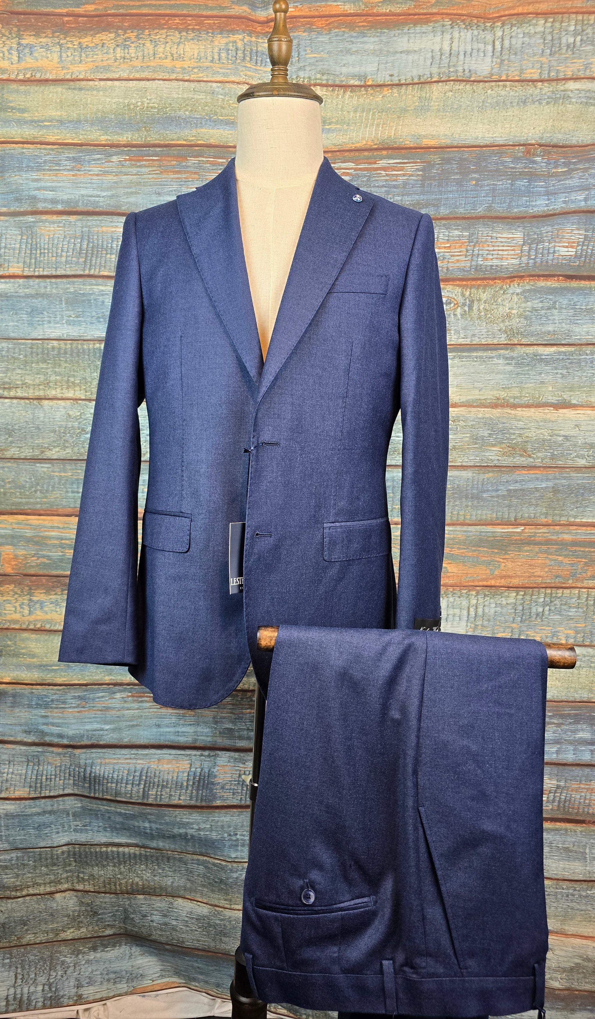 Lester Banks Navy Pure Wool Worsted 2pci Suit