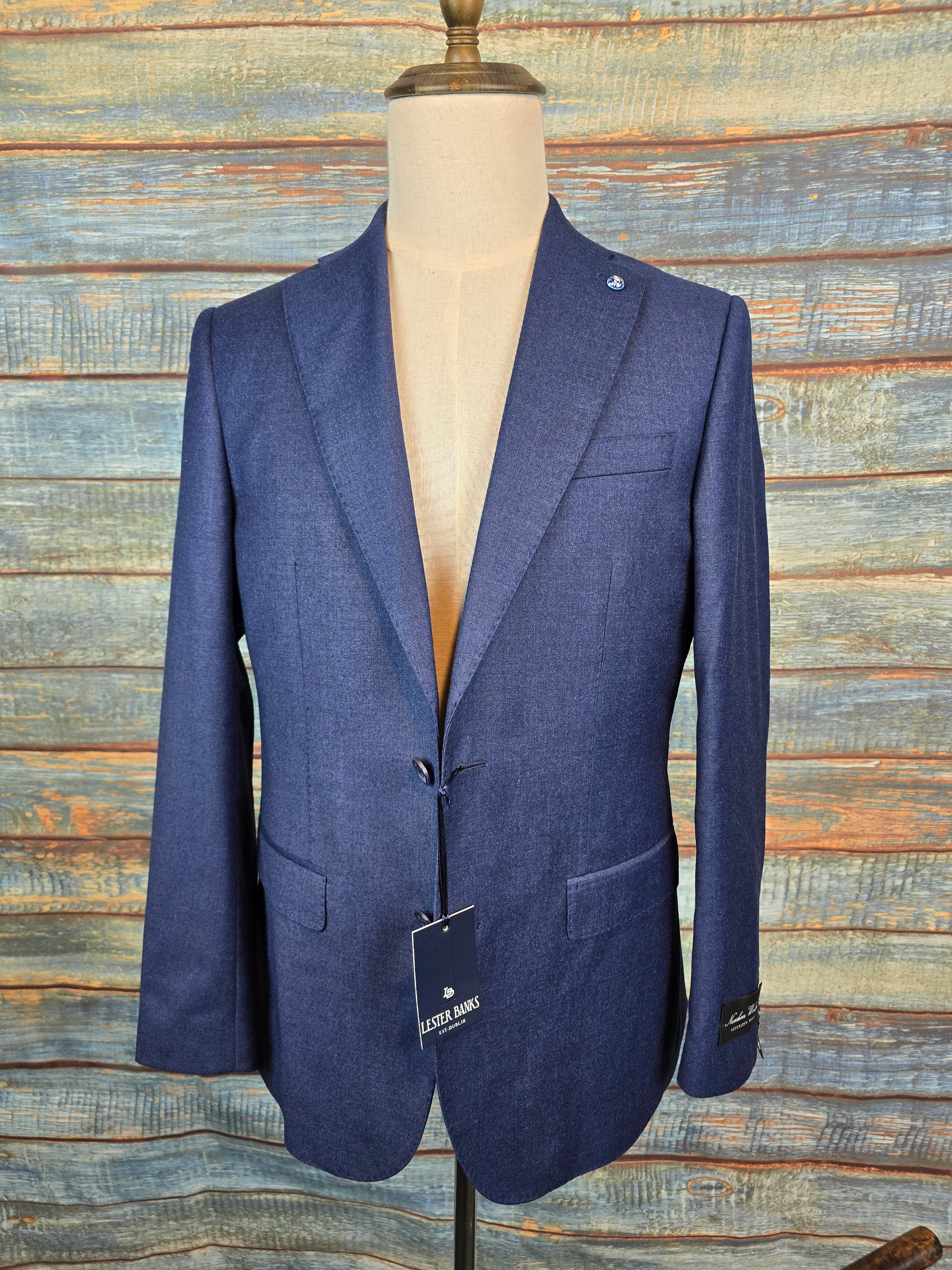 Lester Banks Navy Pure Wool Worsted 2pci Suit