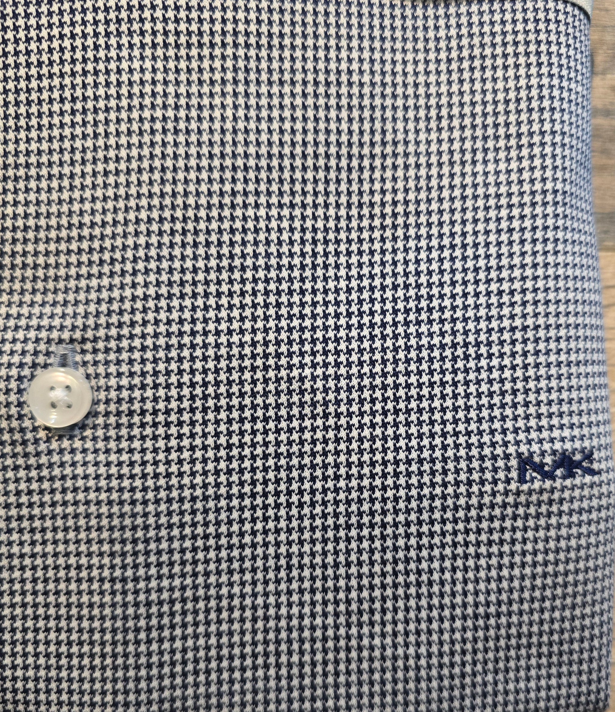 MICHAEL KORS Knitted Slim fit Hounds tooth Navy Shirt