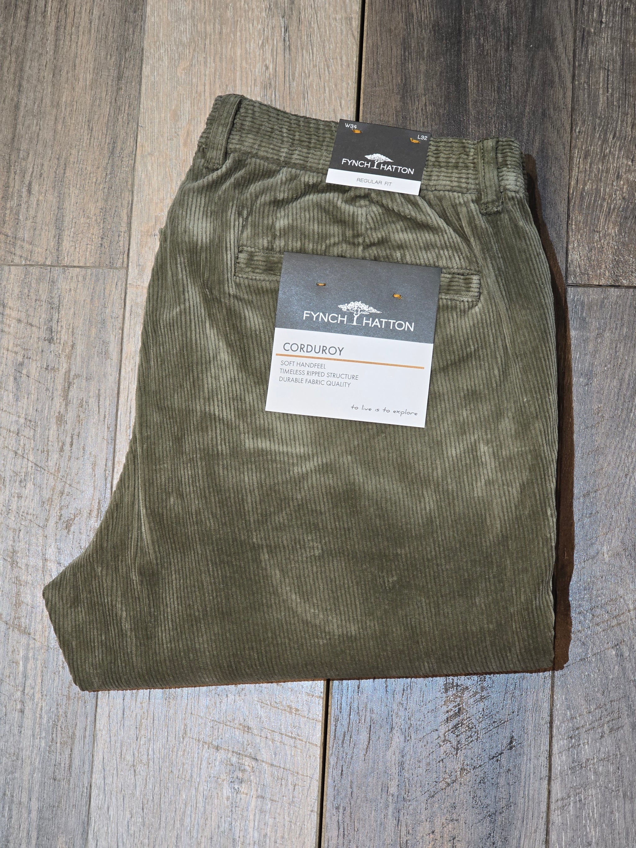 FYNCH-HATTON Casual-Fit Corduroy Trousers