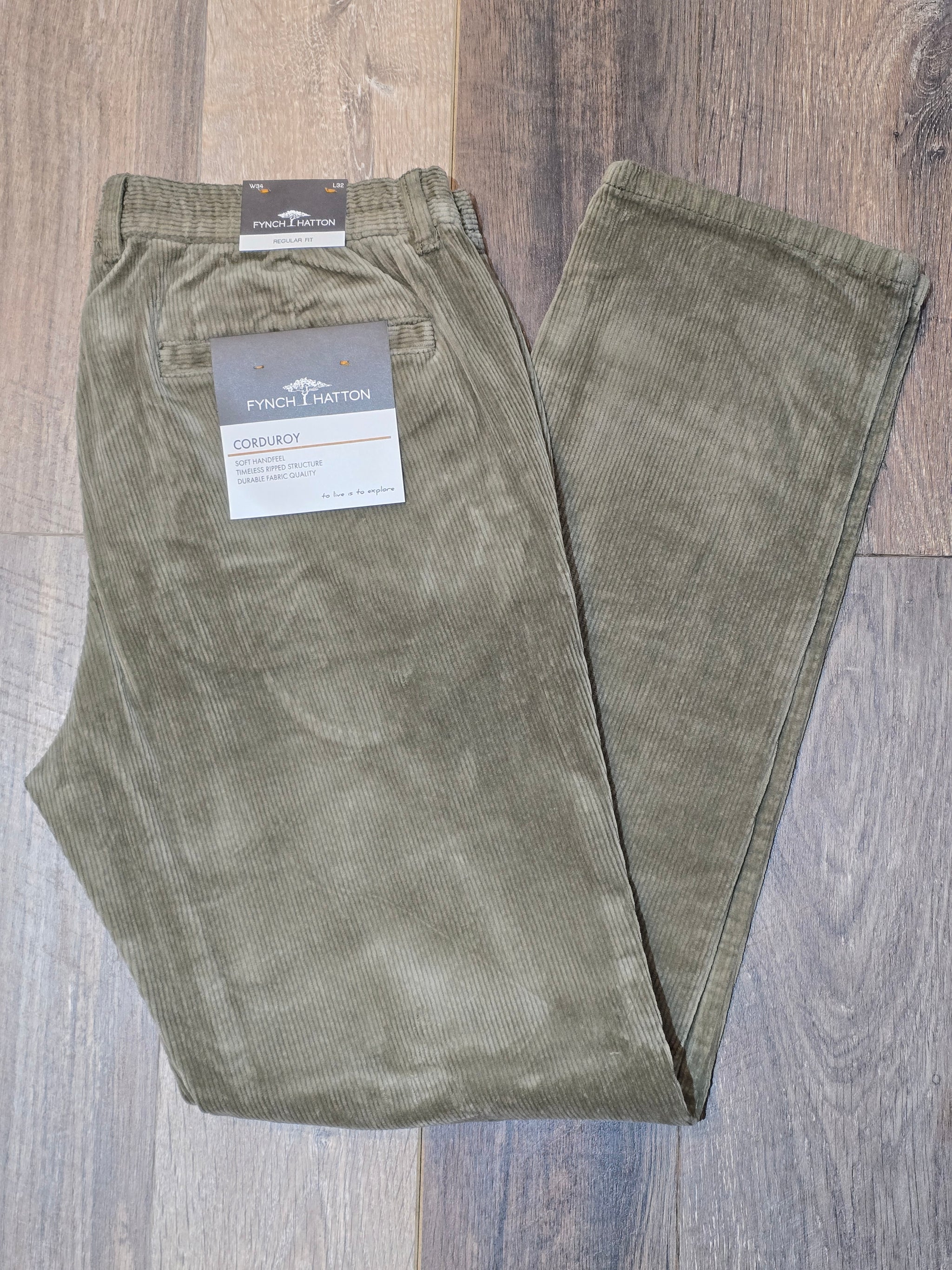 FYNCH-HATTON Casual-Fit Corduroy Trousers