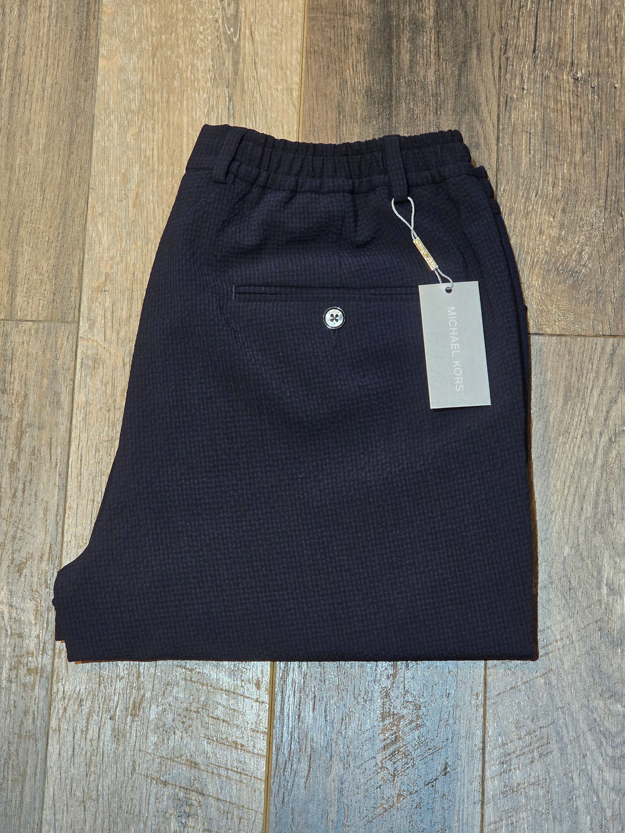 MICHAEL KORS Navy Slim-Fit Seersucker Trouser