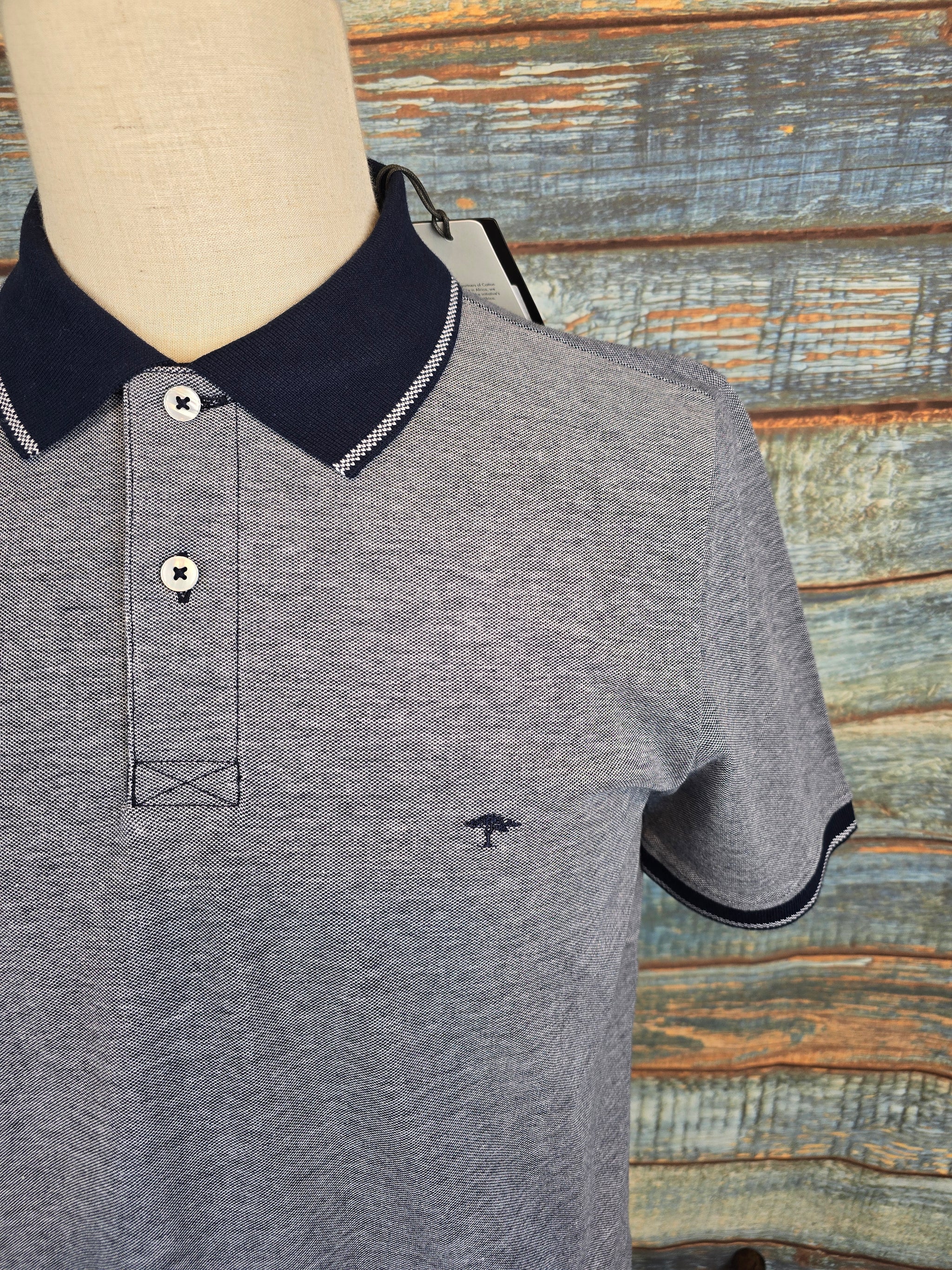 FYNCH HATTON Two Tone Pique Polo Shirts