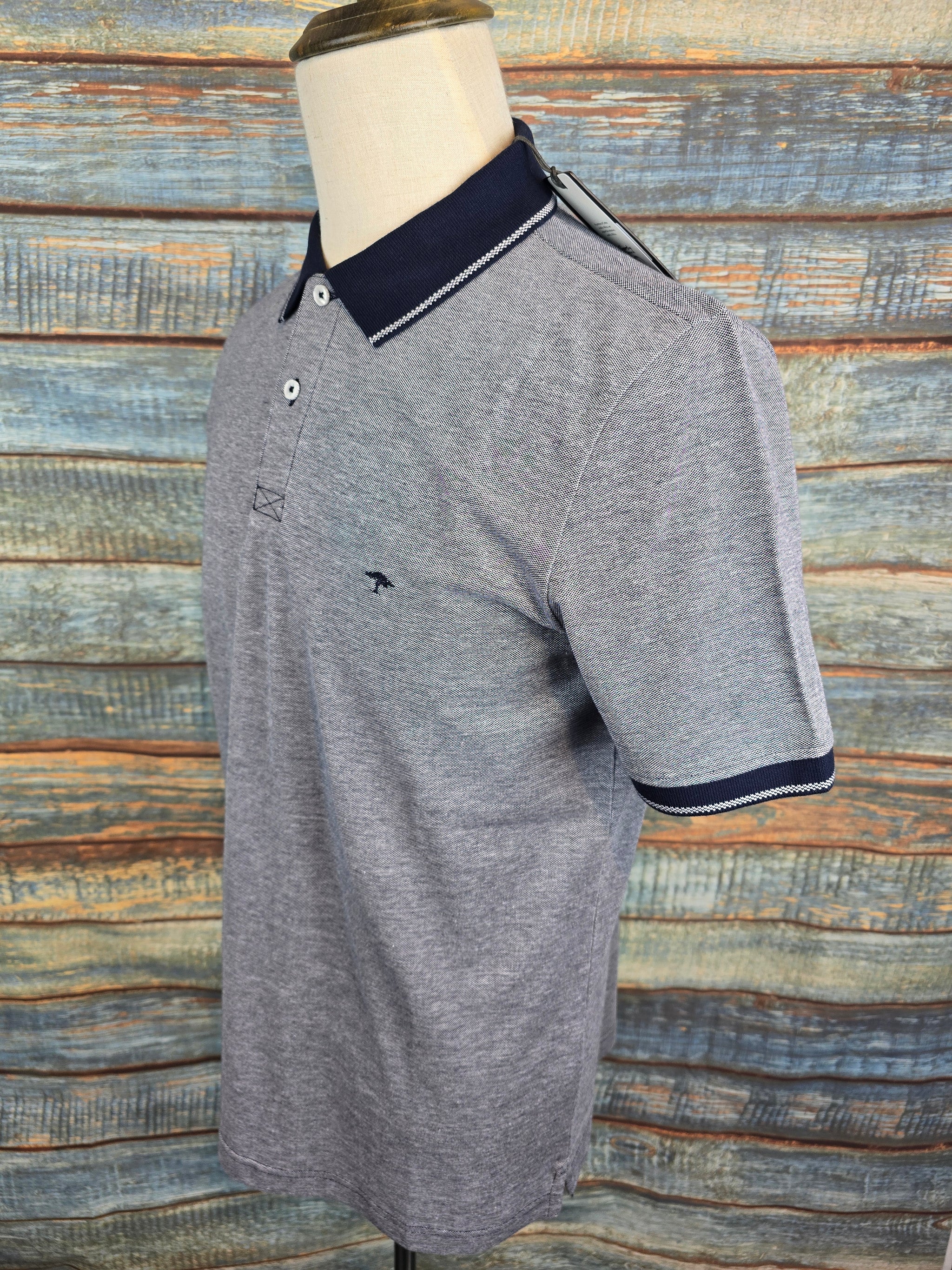 FYNCH HATTON Two Tone Pique Polo Shirts