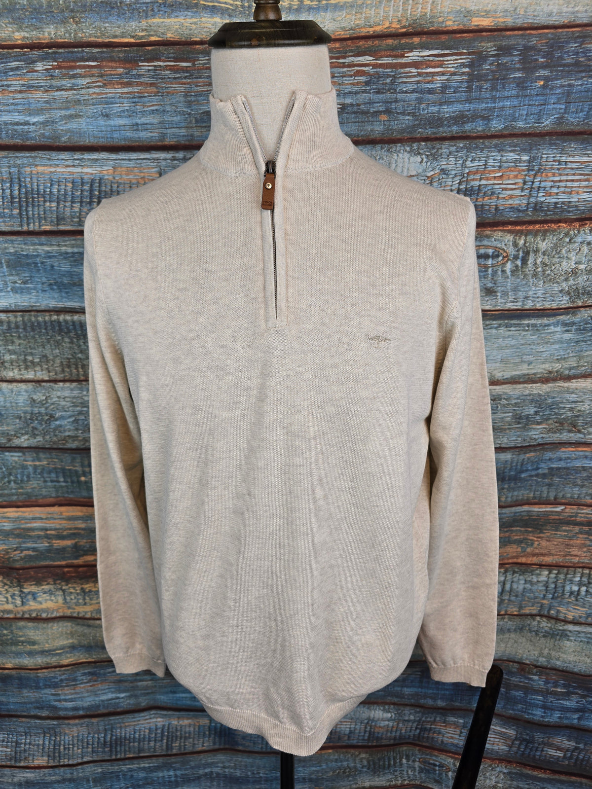 FYNCH HATTON Air Cotton 1/4 Zip Knit Top