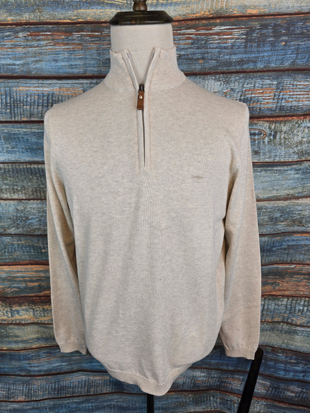 FYNCH HATTON Air Cotton 1/4 Zip Knit Top