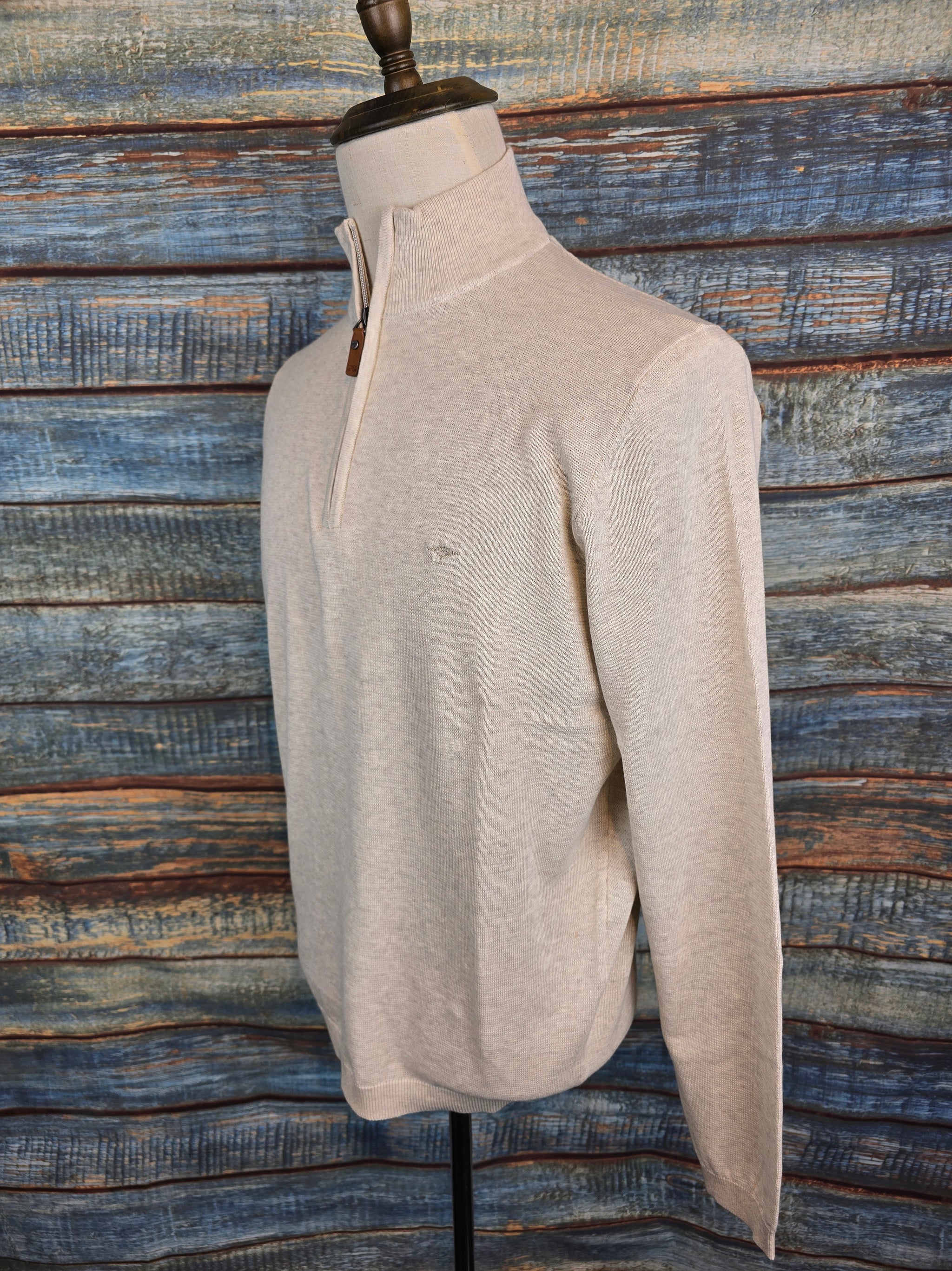 FYNCH HATTON Air Cotton 1/4 Zip Knit Top