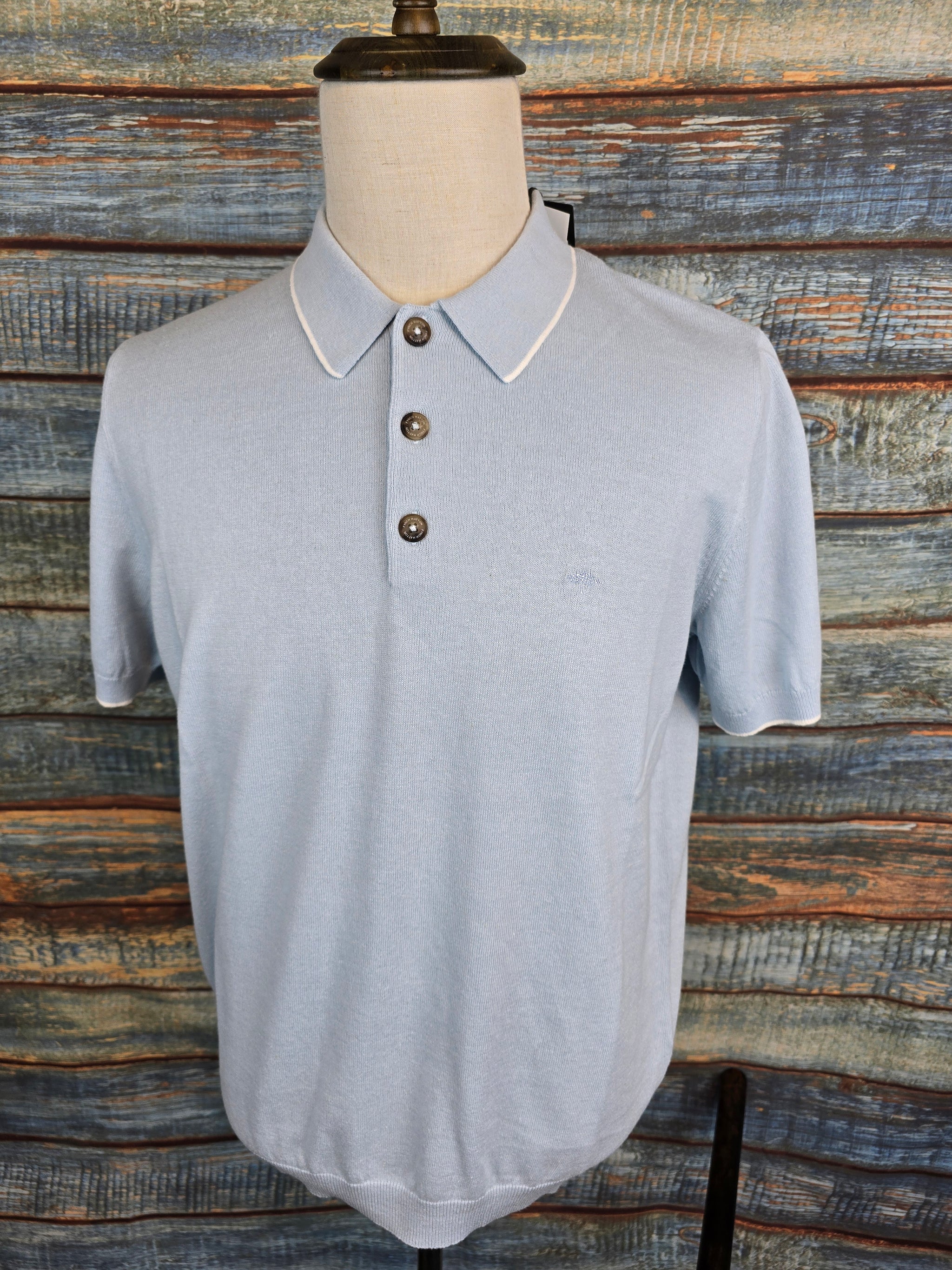 FYNCH HATTON Knitted Cotton and Linen Polo Shirts