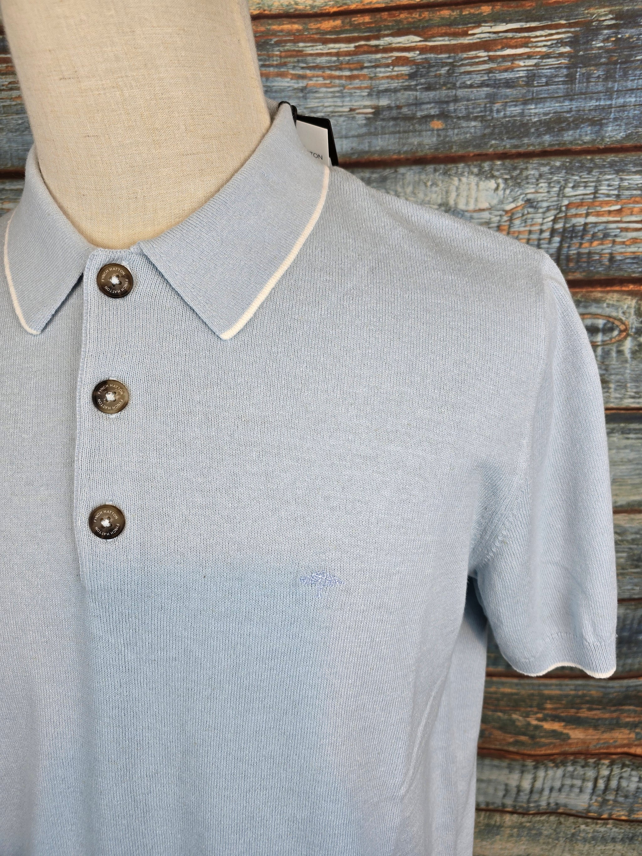 FYNCH HATTON Knitted Cotton and Linen Polo Shirts