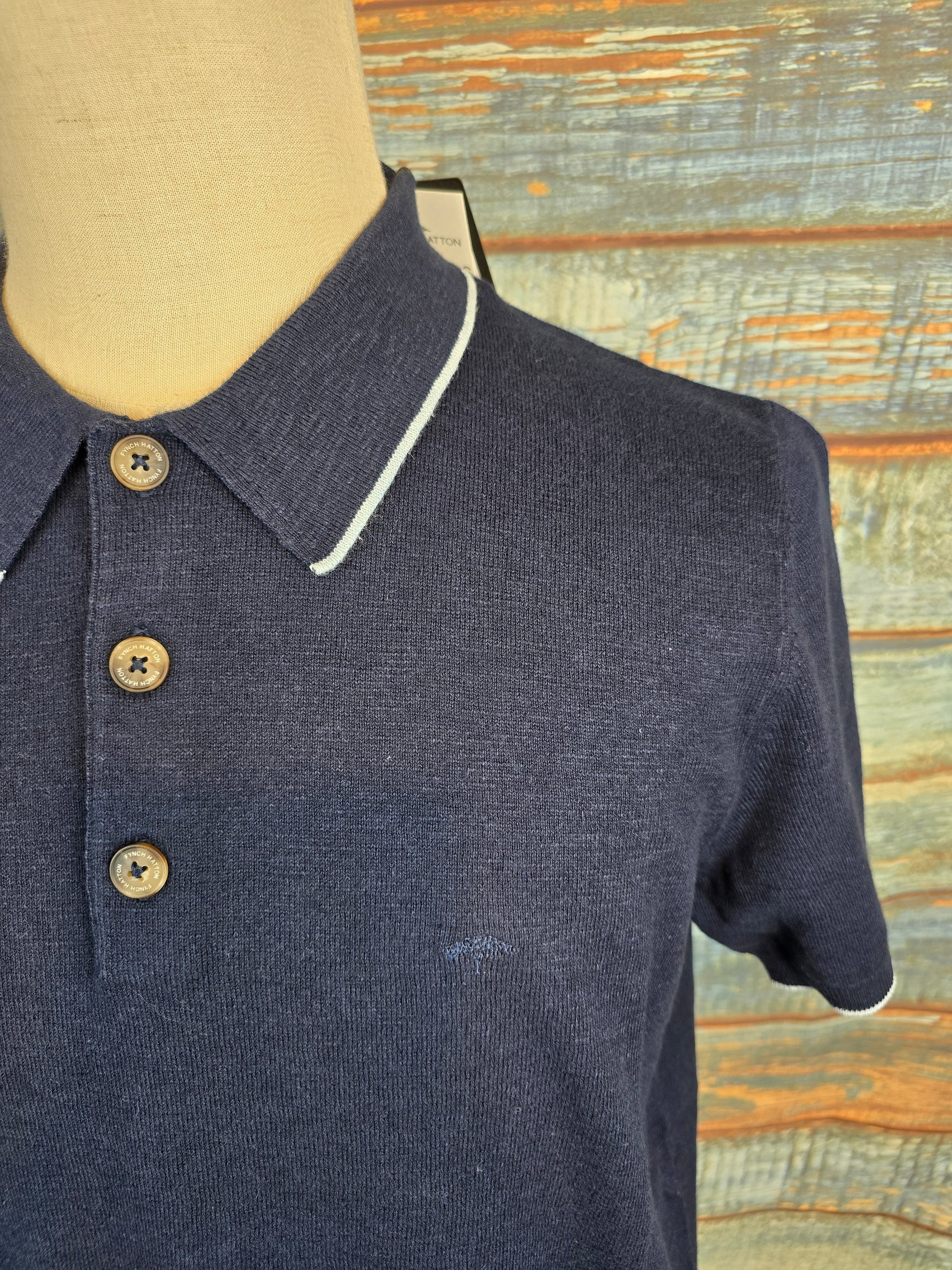 FYNCH HATTON Knitted Cotton and Linen Polo Shirts