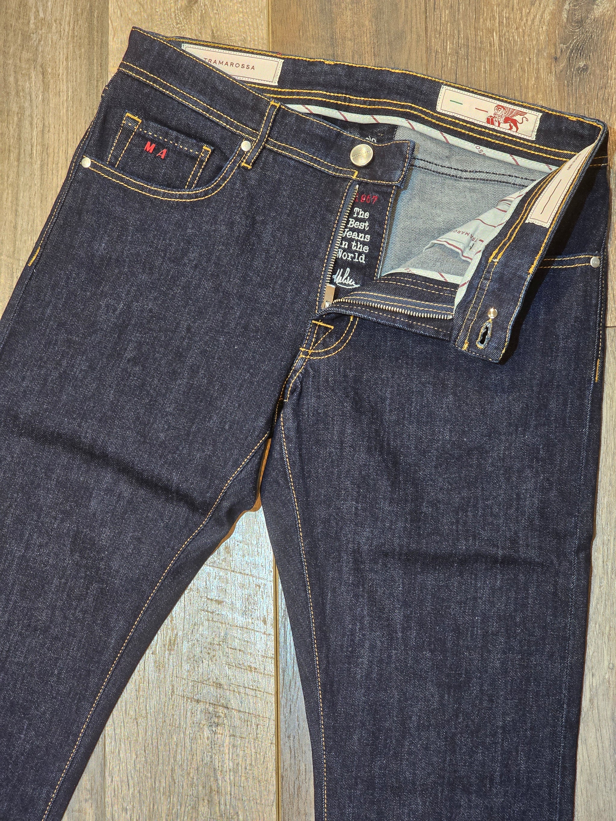 TRAMAROSSA MICHELANGELO Tapered Fit Jeans - Blue Raw