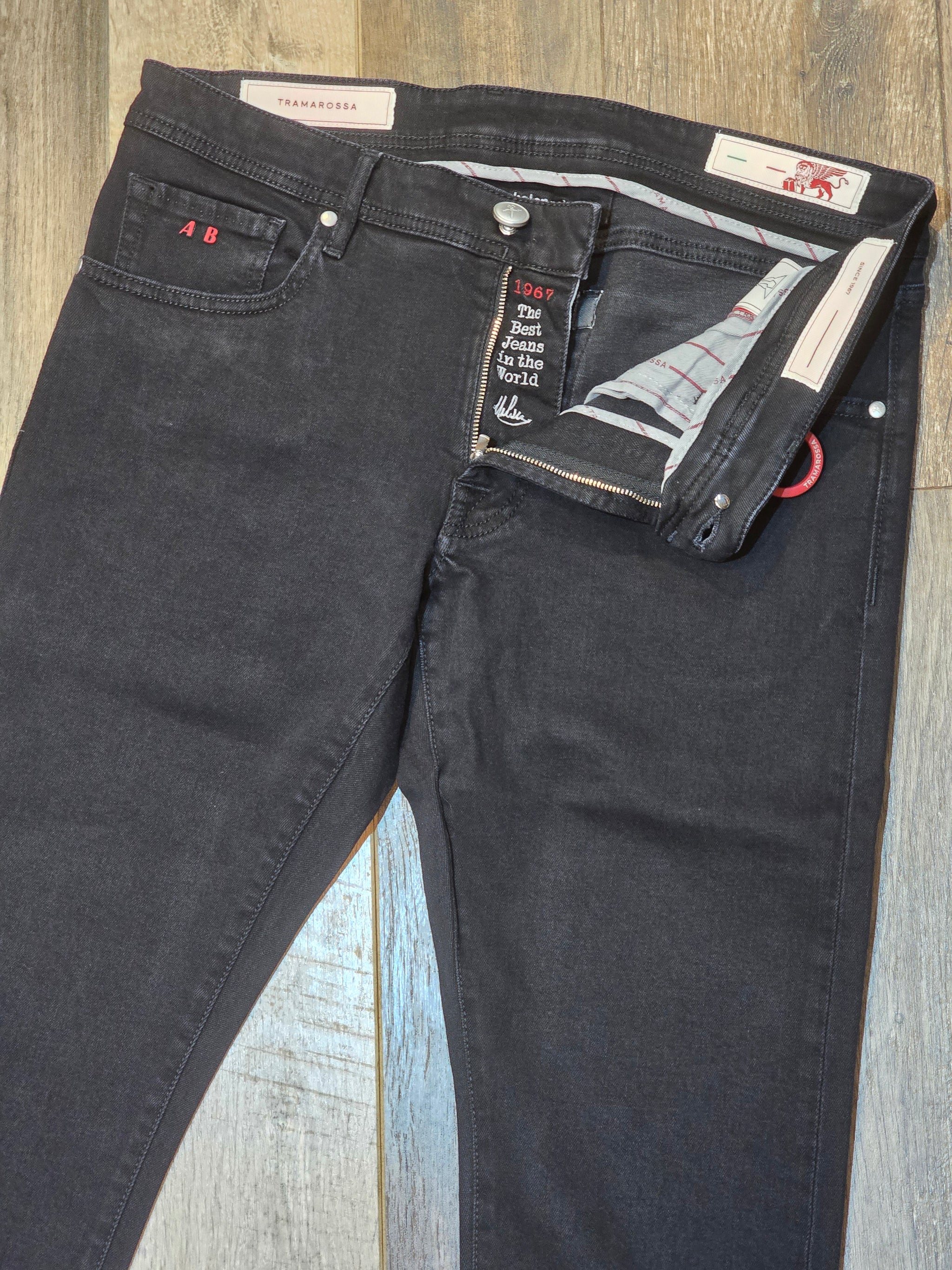 TRAMAROSSA MICHELANGELO Tapered Fit Jeans - Black Raw