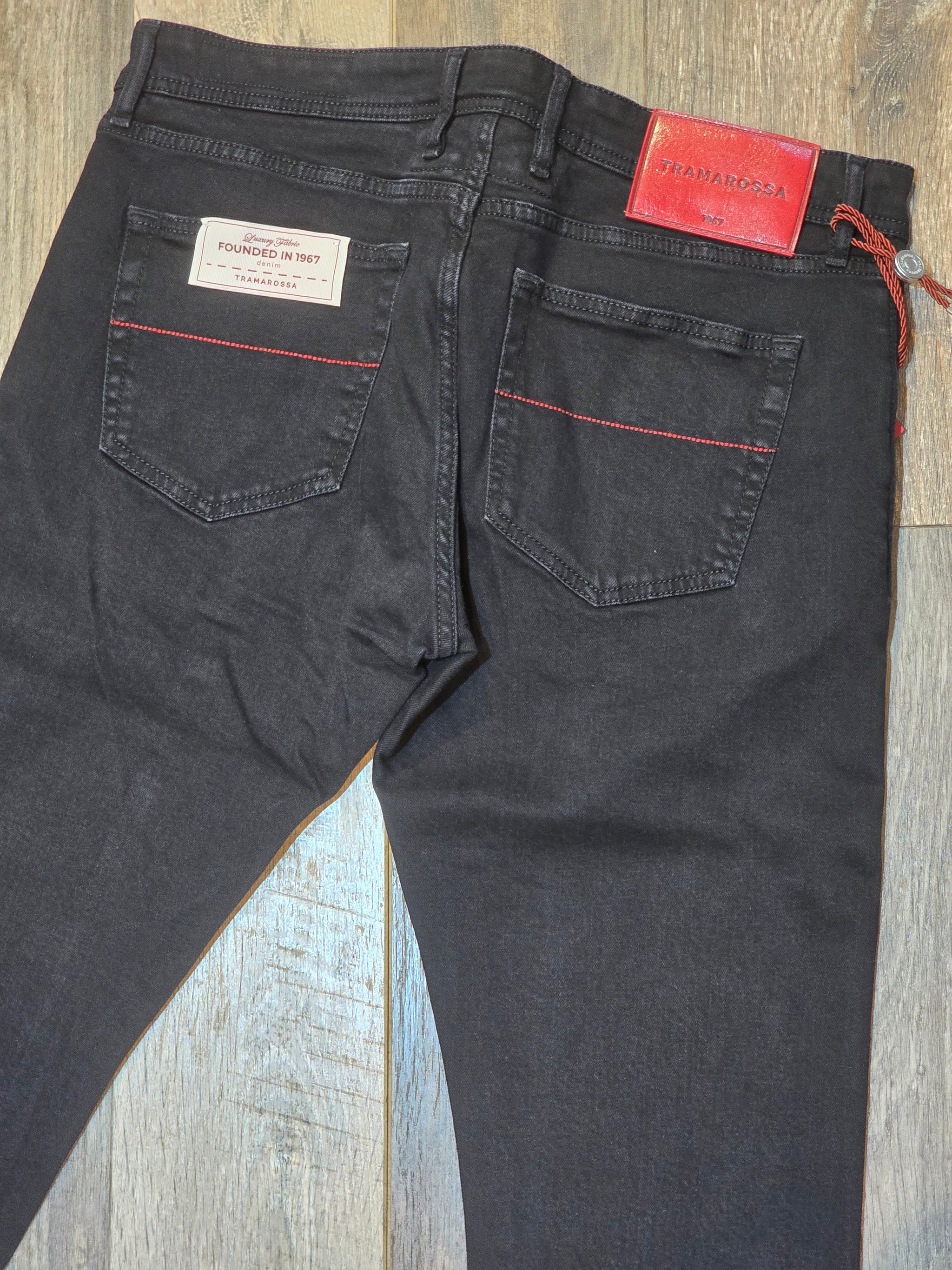 TRAMAROSSA MICHELANGELO Tapered Fit Jeans - Black Raw