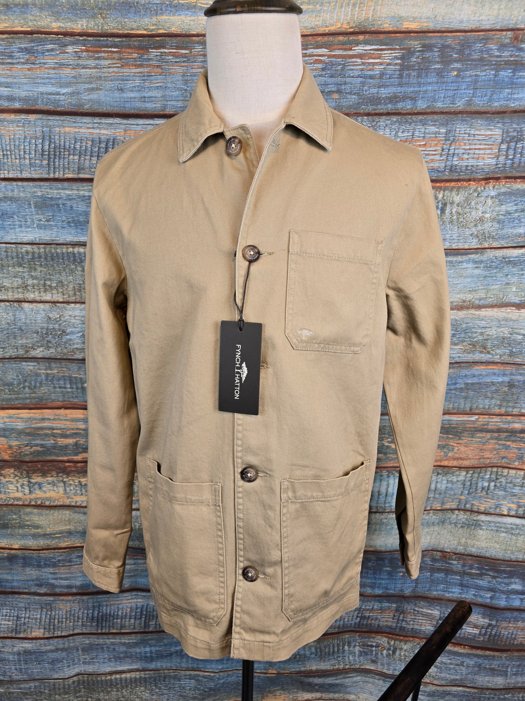 FYNCH-HATTON Summer Garment Dyed Twill Overshirt