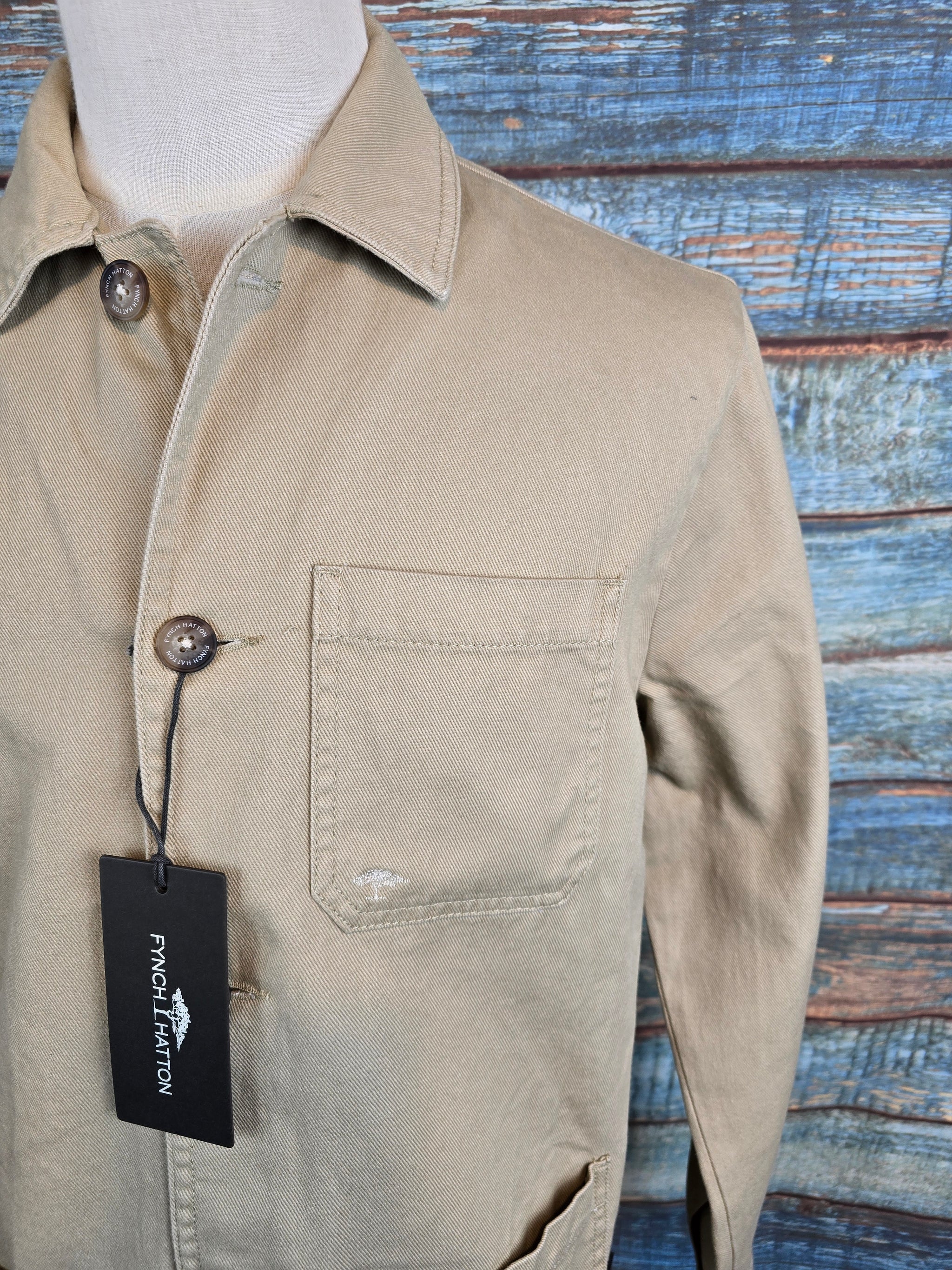 FYNCH-HATTON Summer Garment Dyed Twill Overshirt