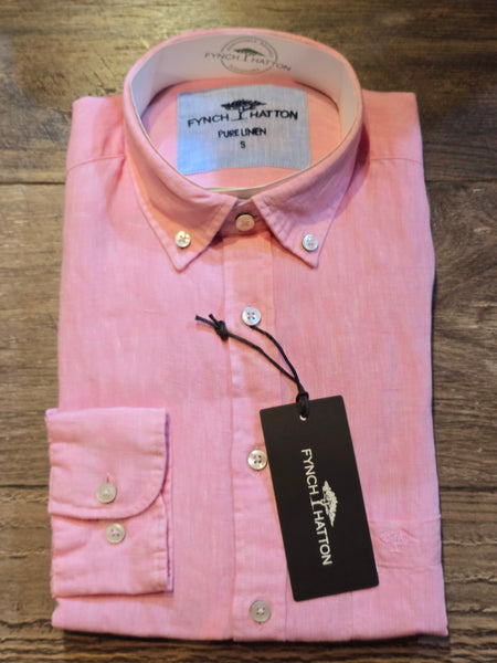 FYNCH-HATTON Long Sleeve Pure Linen Button down shirt