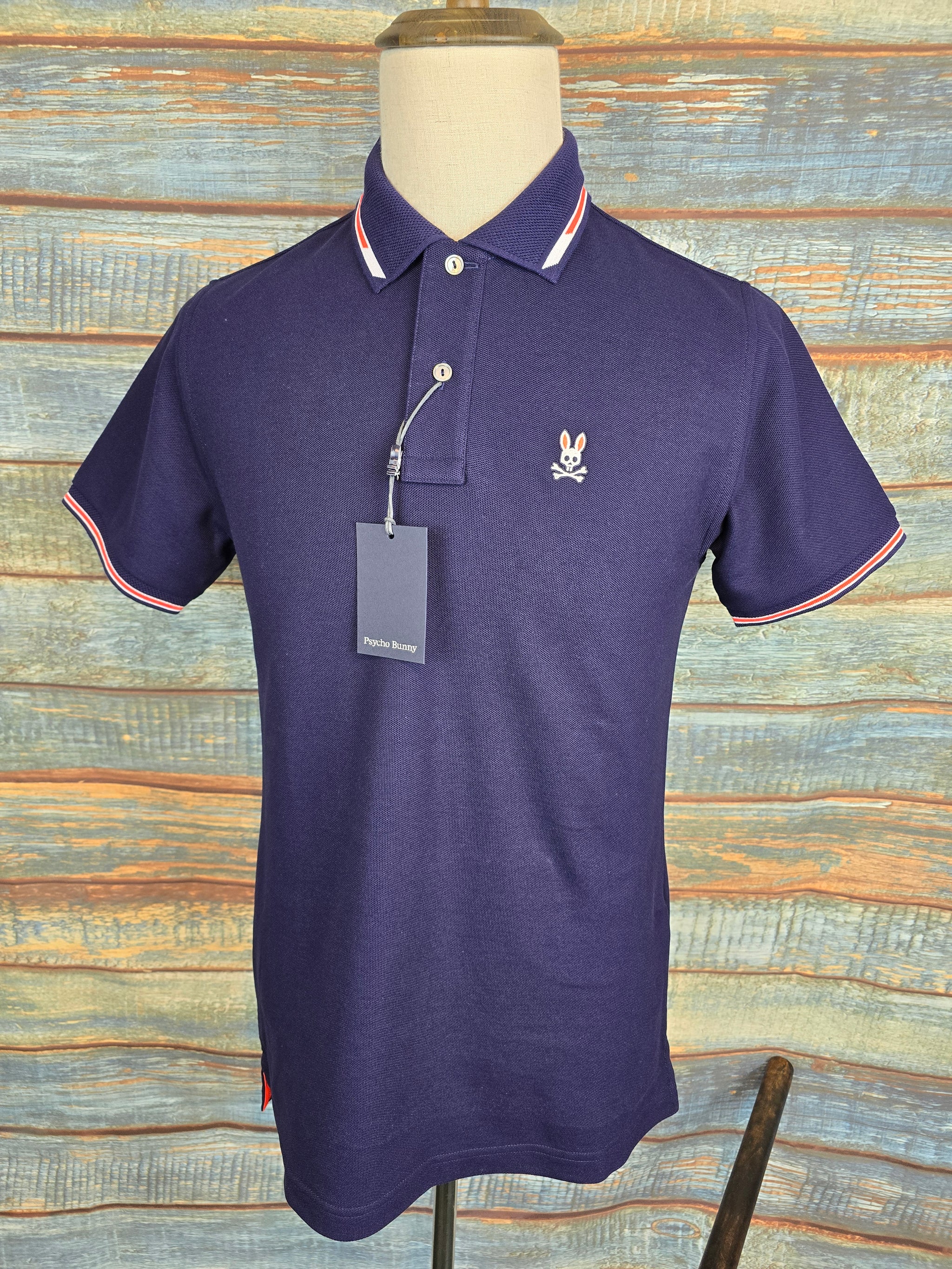 PSYCHO BUNNY Stirling tipped Pique Polo