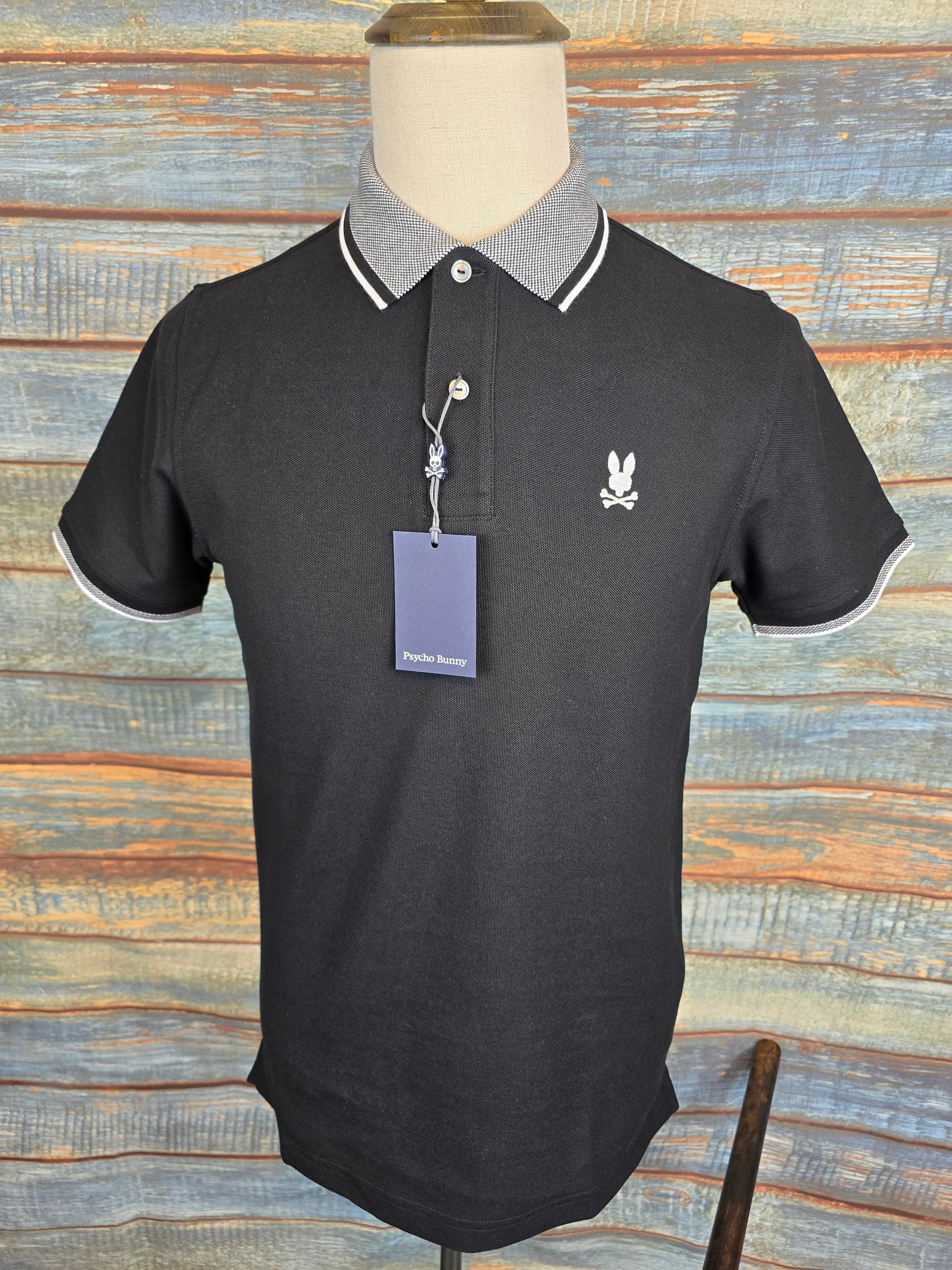 PSYCHO BUNNY Evandale Oxford Collar Pique Polo