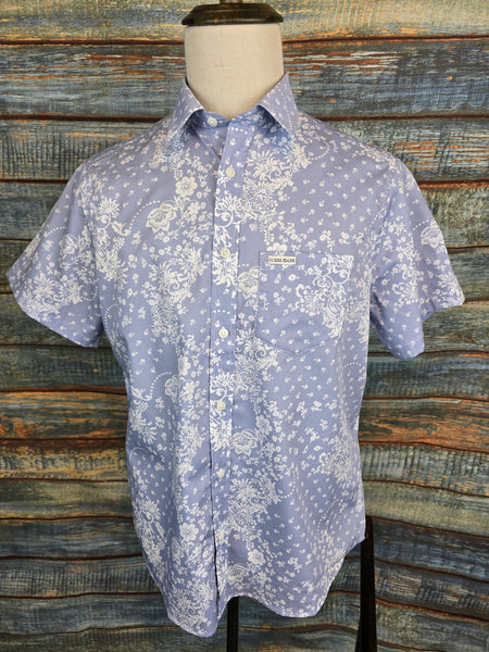 Guess Jeans Short Sleeve Regular Fit light blue print Shirt