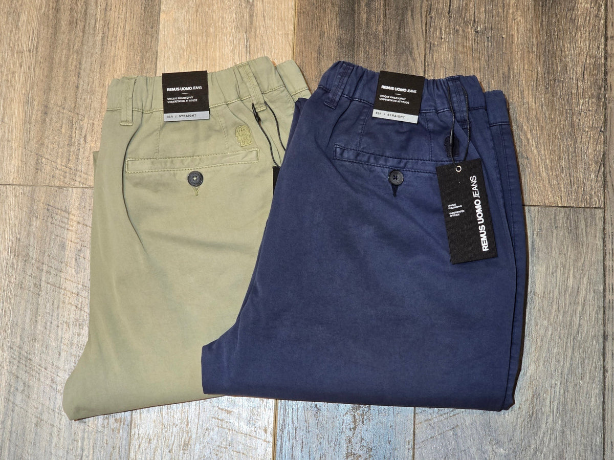 Remus Uomo Straight Leg Cotton-Tencel Blend Chinos