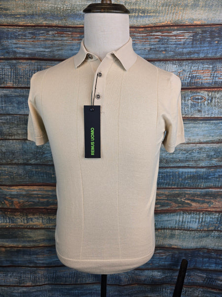 Remus Uomo Slim Fit knitted short sleeve Polo Shirt