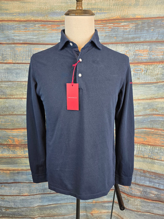 Tramarossa Cris Garment Washed Slim Fit Long Sleeve Polo Shirt