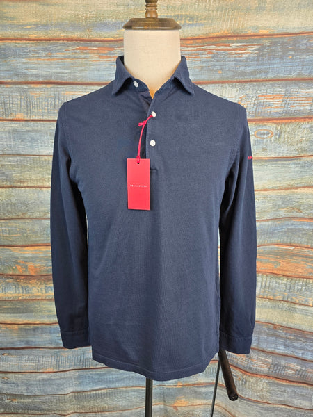 Tramarossa Cris Garment Washed Slim Fit Long Sleeve Polo Shirt