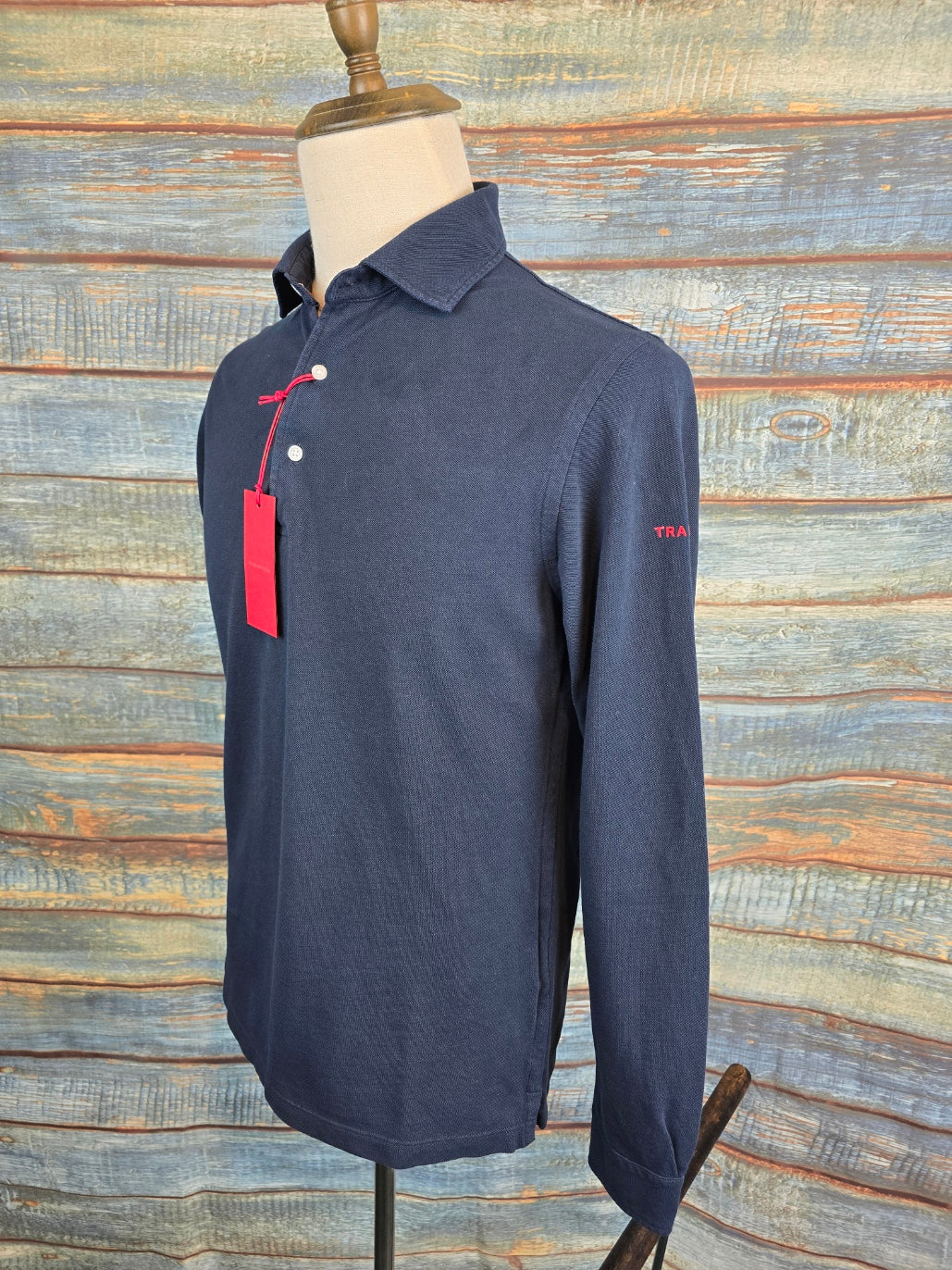 Tramarossa Cris Garment Washed Slim Fit Long Sleeve Polo Shirt