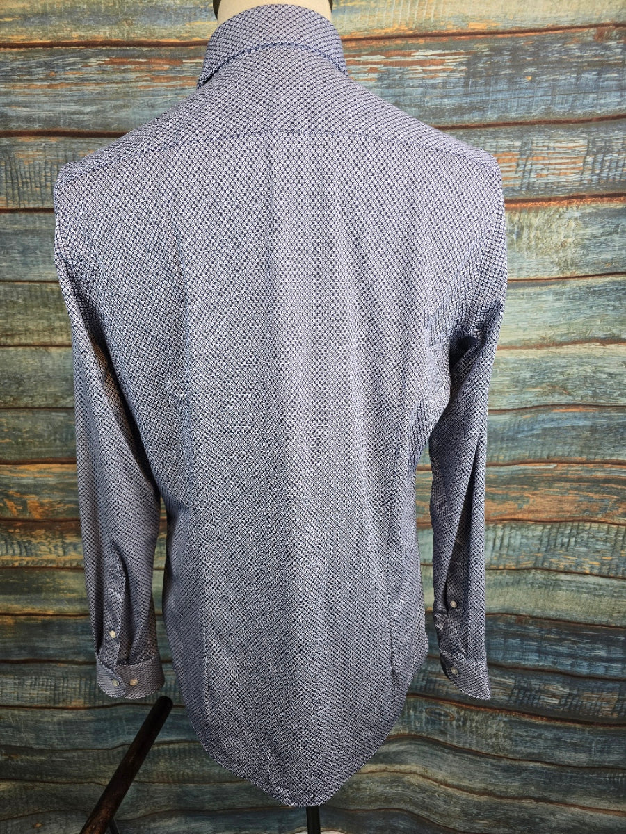 Roy Robson slim fit stretch Navy Geometric print Shirt