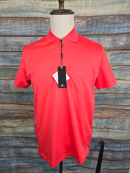 MONTECHIARO Mercerised Cotton 1/4 Zip Polo Shirt