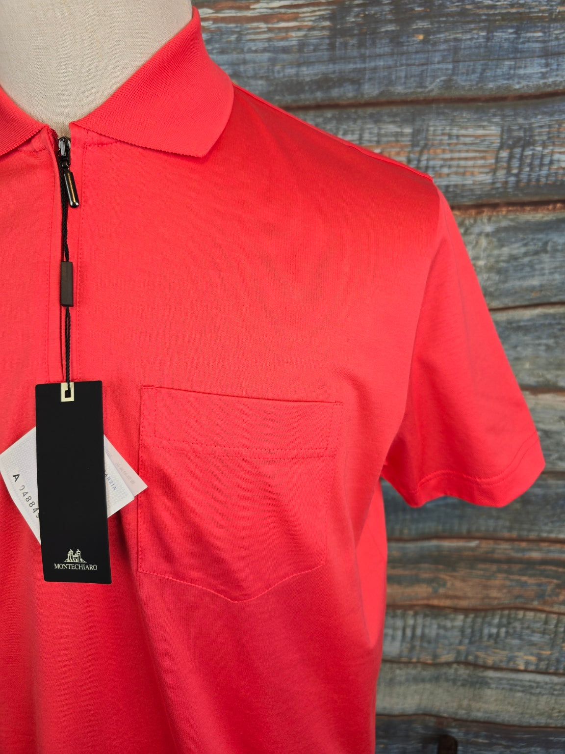 MONTECHIARO Mercerised Cotton 1/4 Zip Polo Shirt