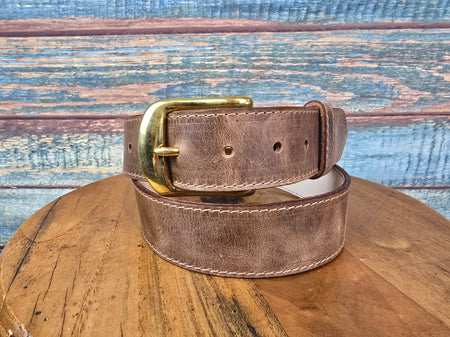 Retreat Clothing Handmade 38mm Tan Buffalo Belt with calfskin lining